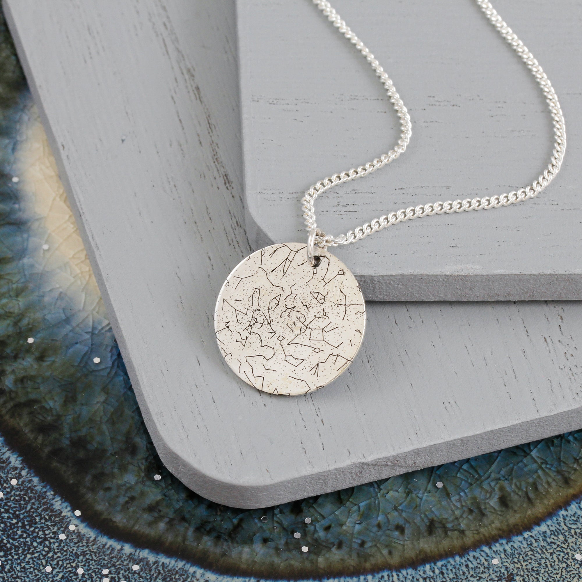 Bespoke star constellation map pendant gift for anniversary