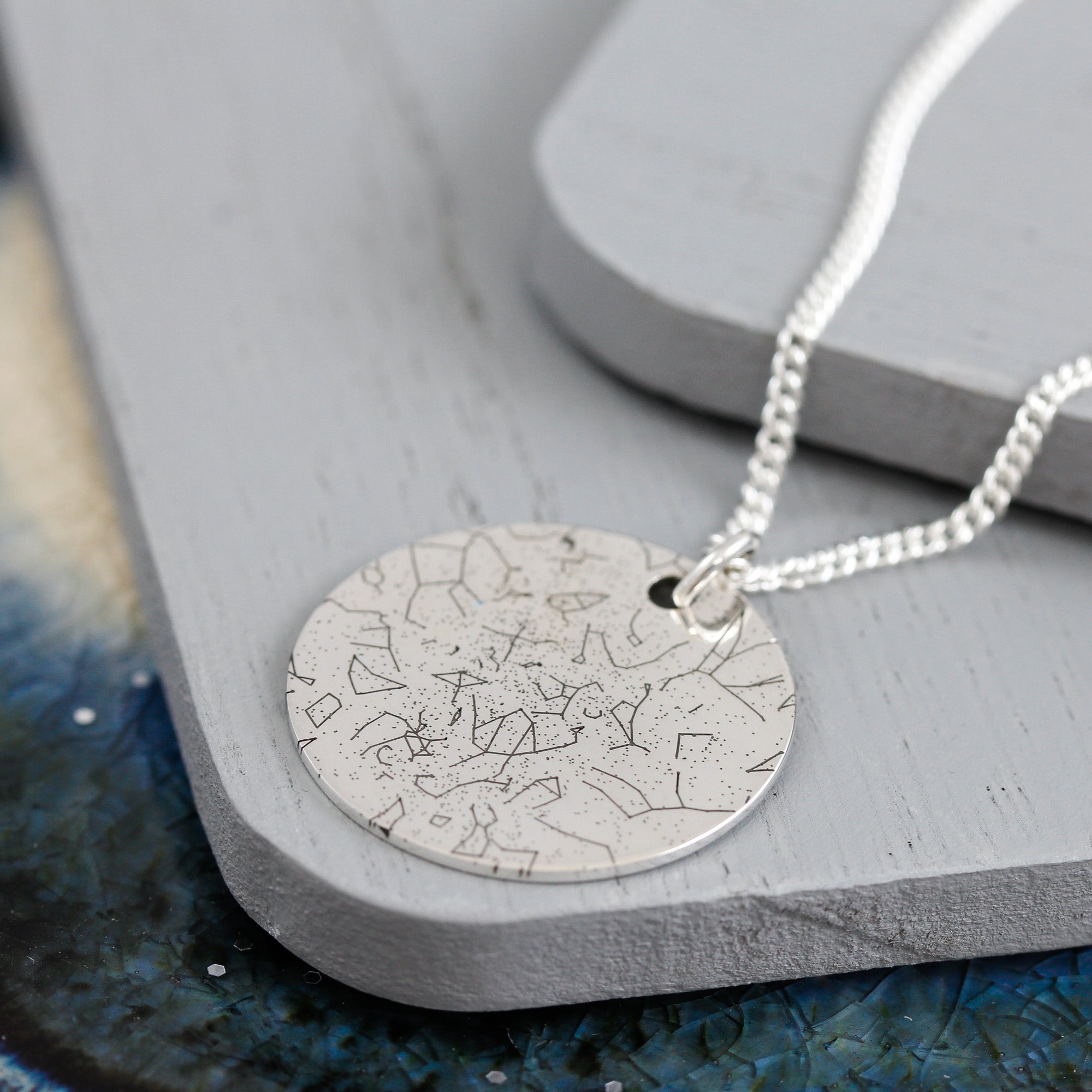 Bespoke Star Map Constellation Necklace - 25mm Disc