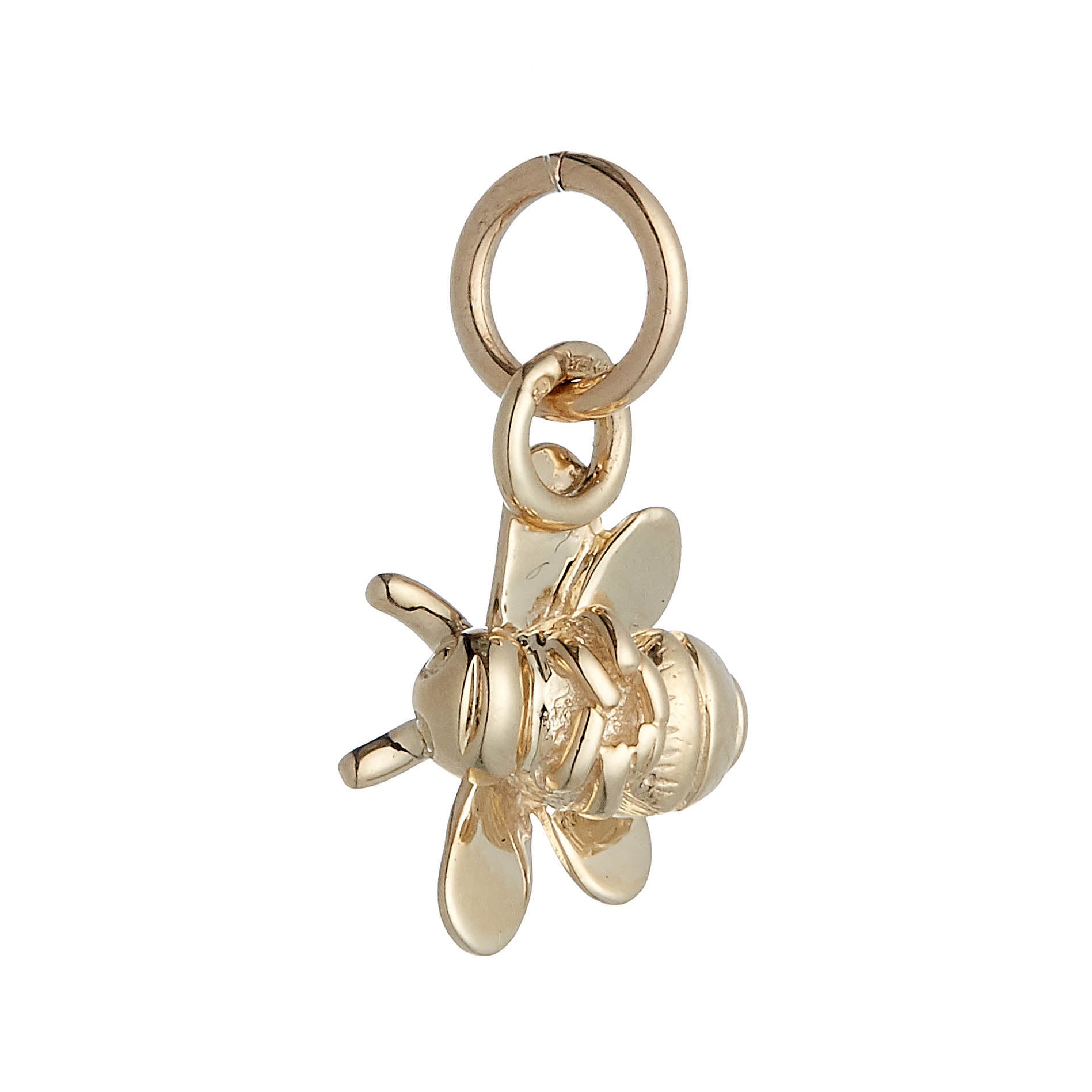 underside of solid gold bee charm