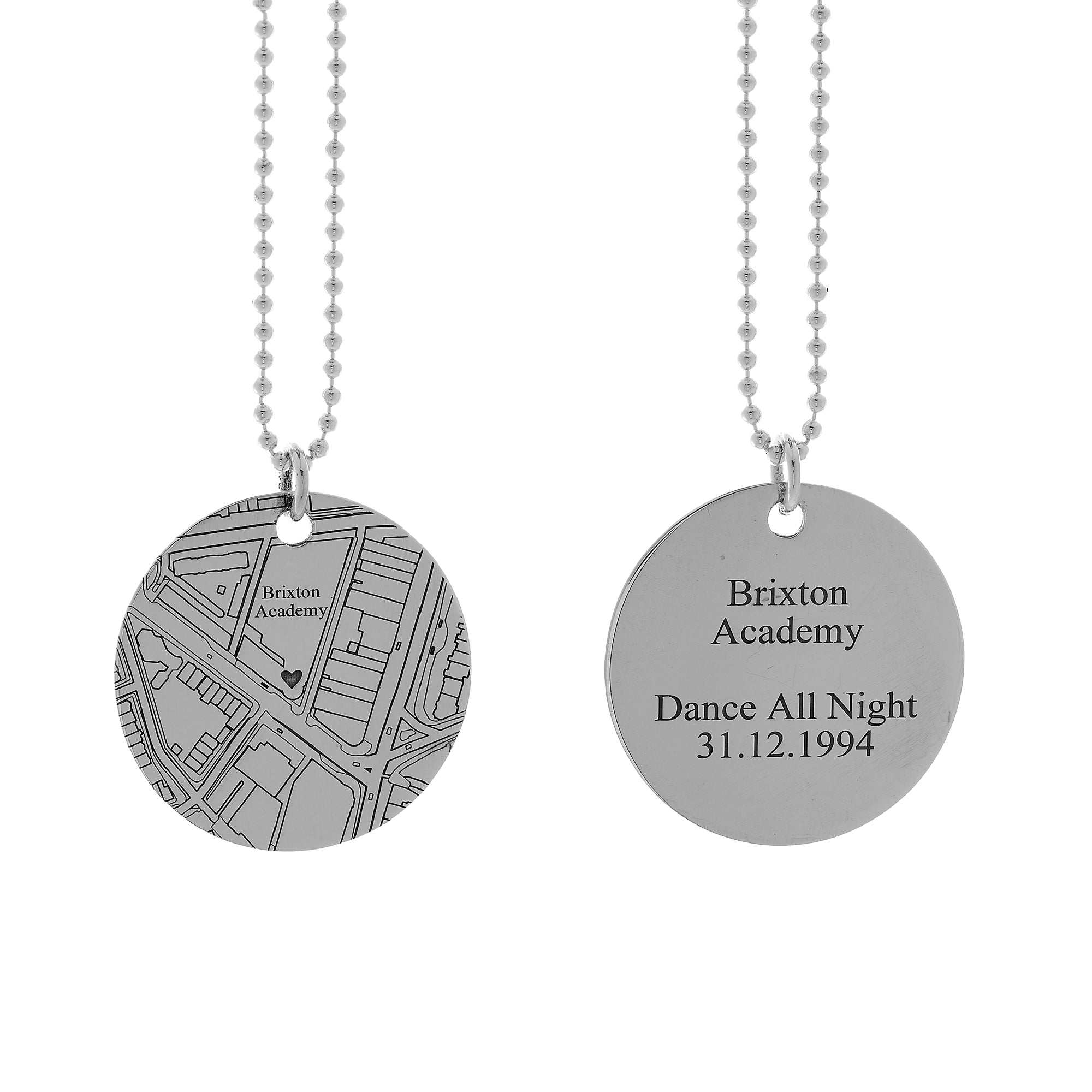 custom location street map necklace