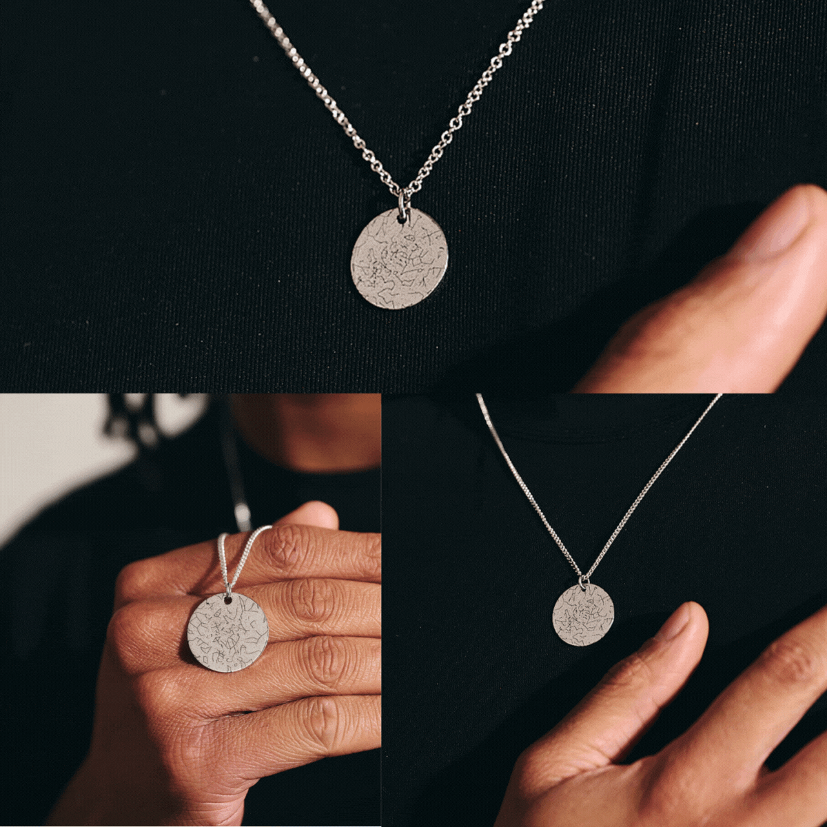 25mm star map necklace sizes