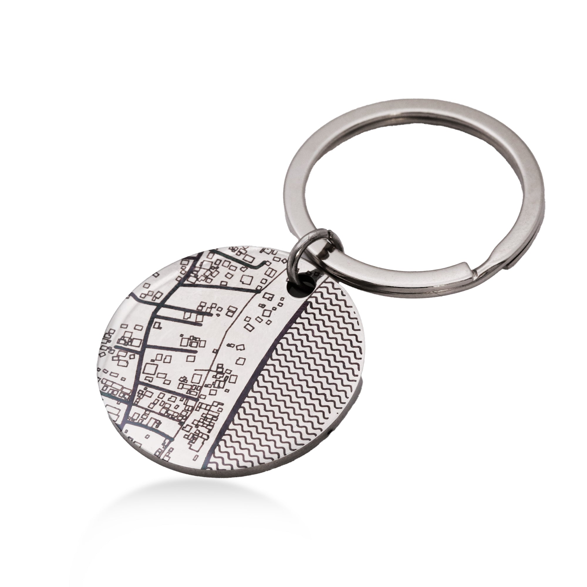 Personalised Street Map Round Keyring 20mm