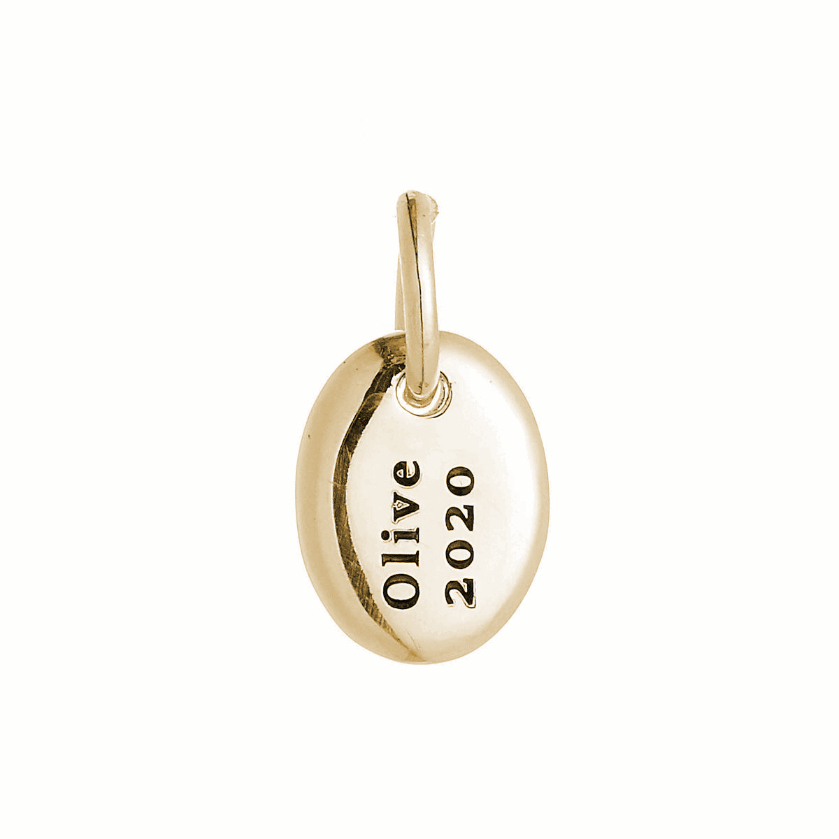 Pebble Personalised Solid Gold Charm