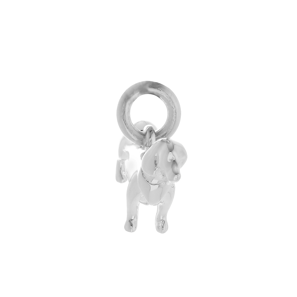silver sausage dog charm for bracelet necklace