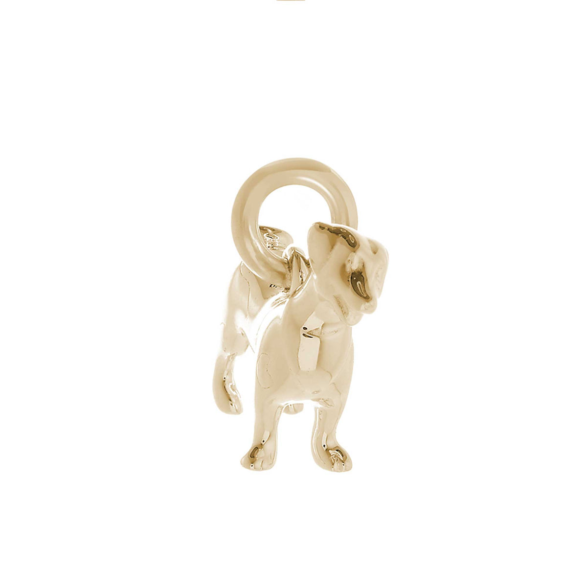 Solid 9ct gold Jack Russell Terrier charm with tiny bandana, perfect for a charm bracelet or necklace.