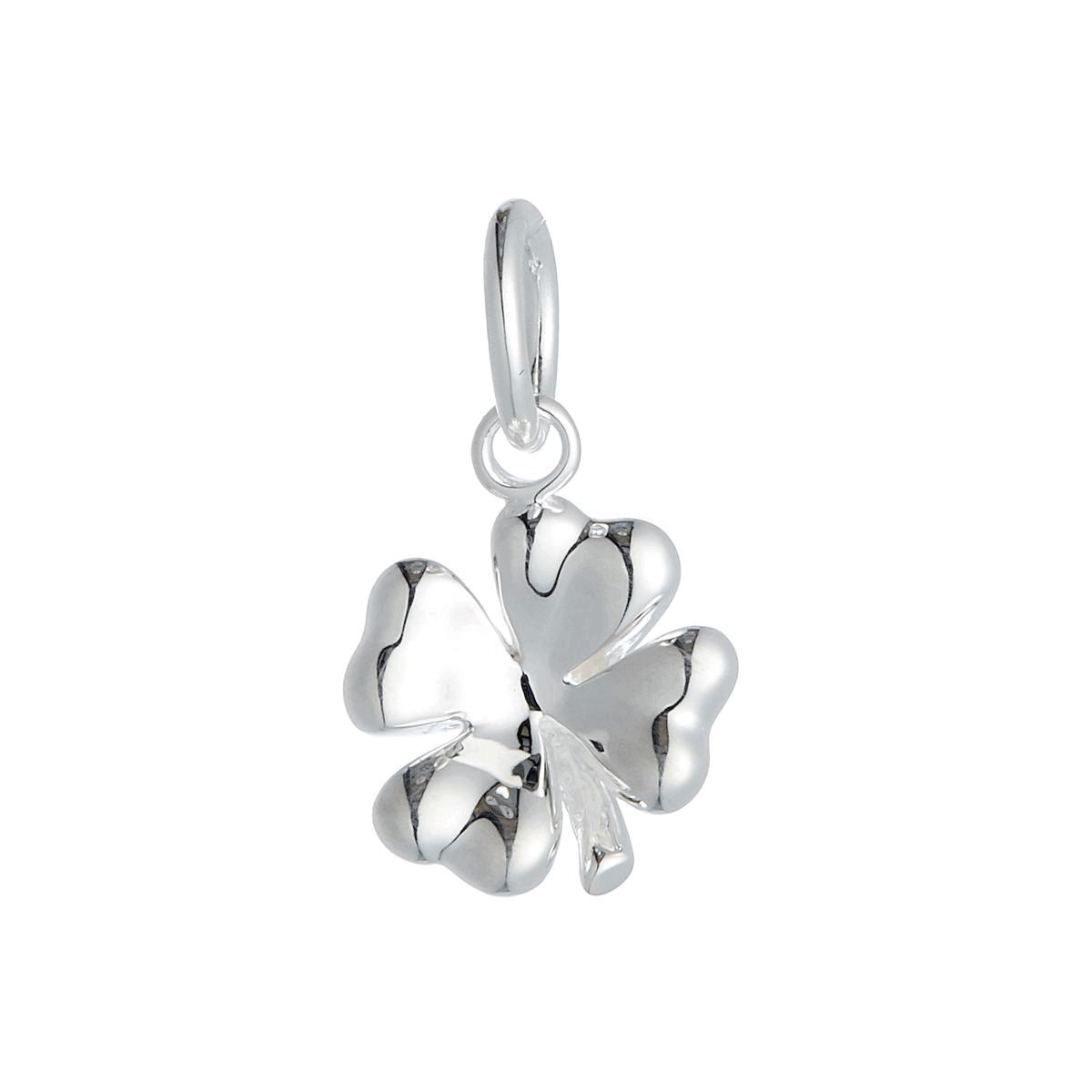 silver four leaf clover lucky charm for bracelets and necklaces