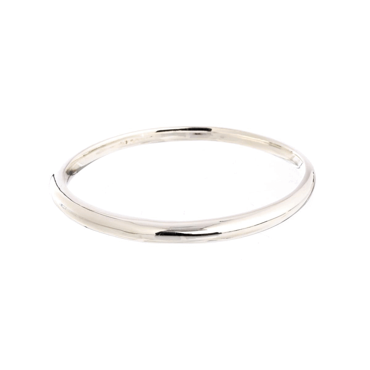 Eclipse Chunky Oval Silver Bangle for smaller hands Scarlett Jewellery