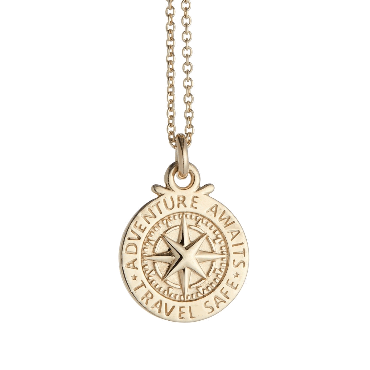 solid gold compass saint christopher necklace with free engraving