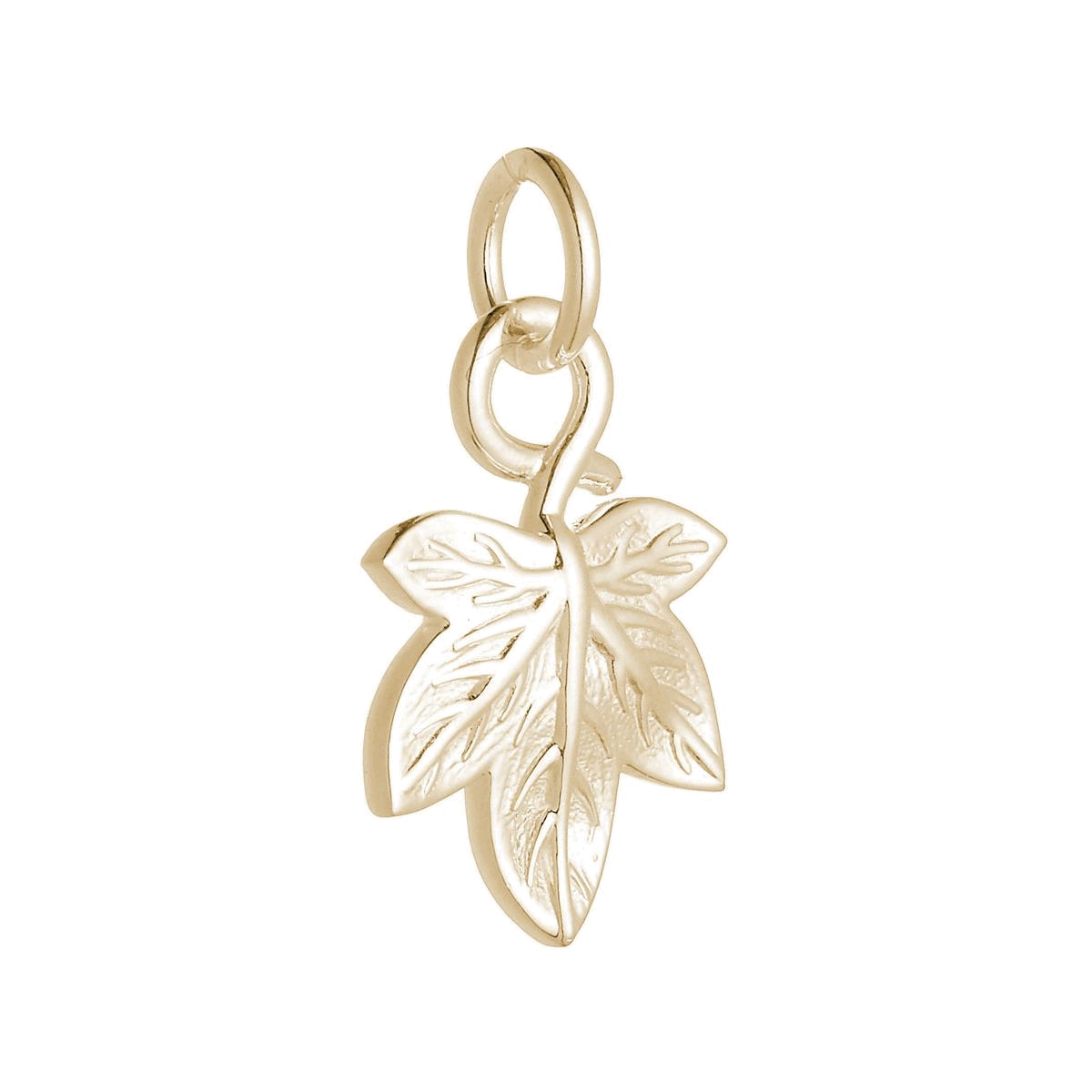 solid gold ivy leaf charm for necklace or bracelet