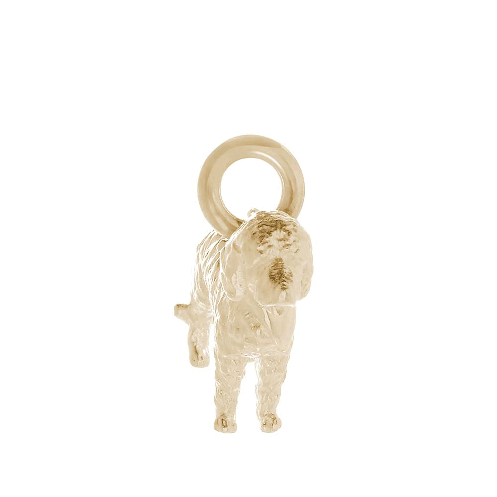 solid gold labradoodle charm for bracelet or bangle or necklace