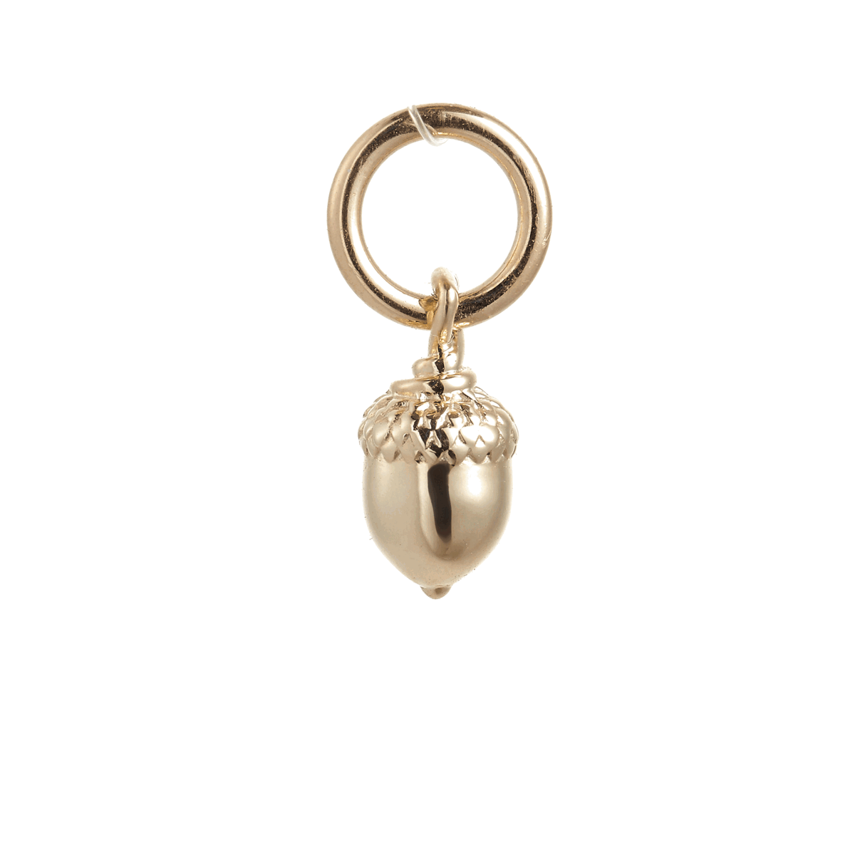 tiny solid gold acorn charm for necklace or bracelet