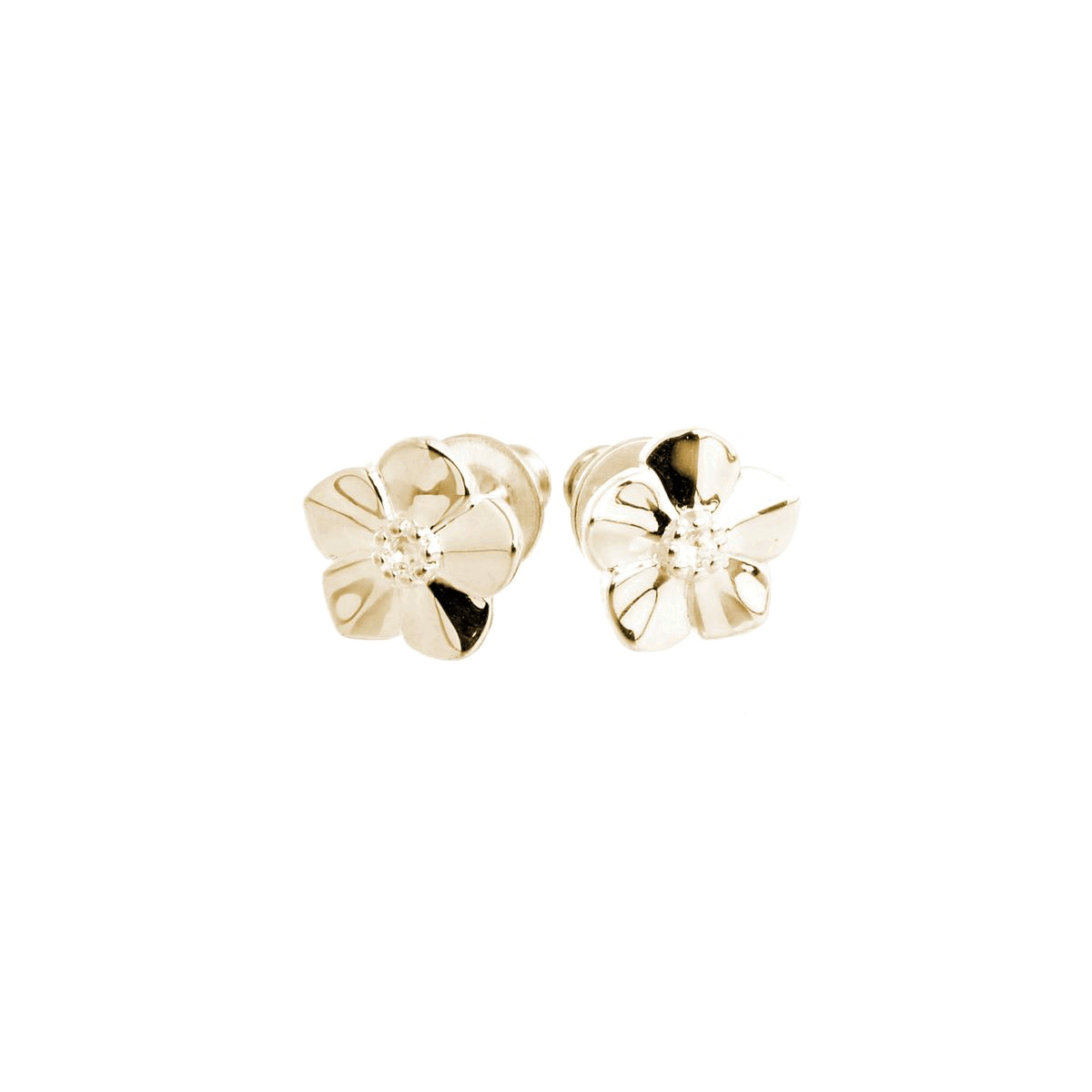 gold vermeil forget me not flower stud earrings