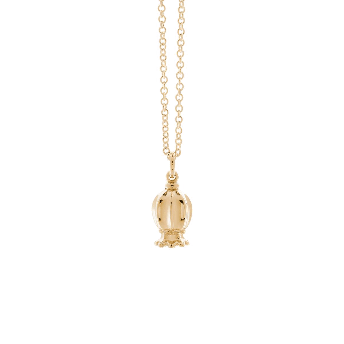 gold plated silver poppy seed pendant