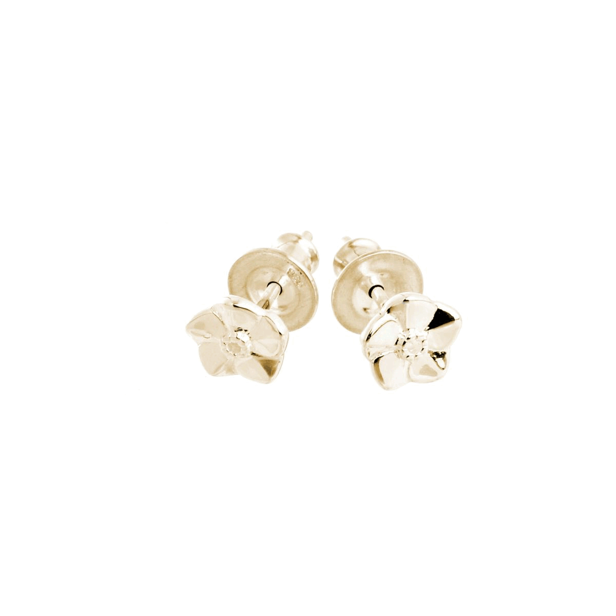 gold vermeil tiny forget me not flower stud earrings