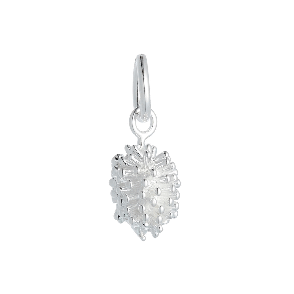 silver hedgehog animal charm for necklace and bracelet