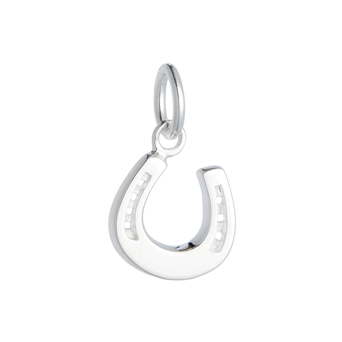 solid silver horse shoe lucky wedding charm