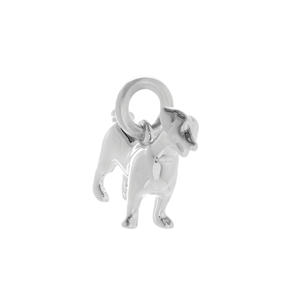 solid silver jack russell dog charm for necklace or bracelet
