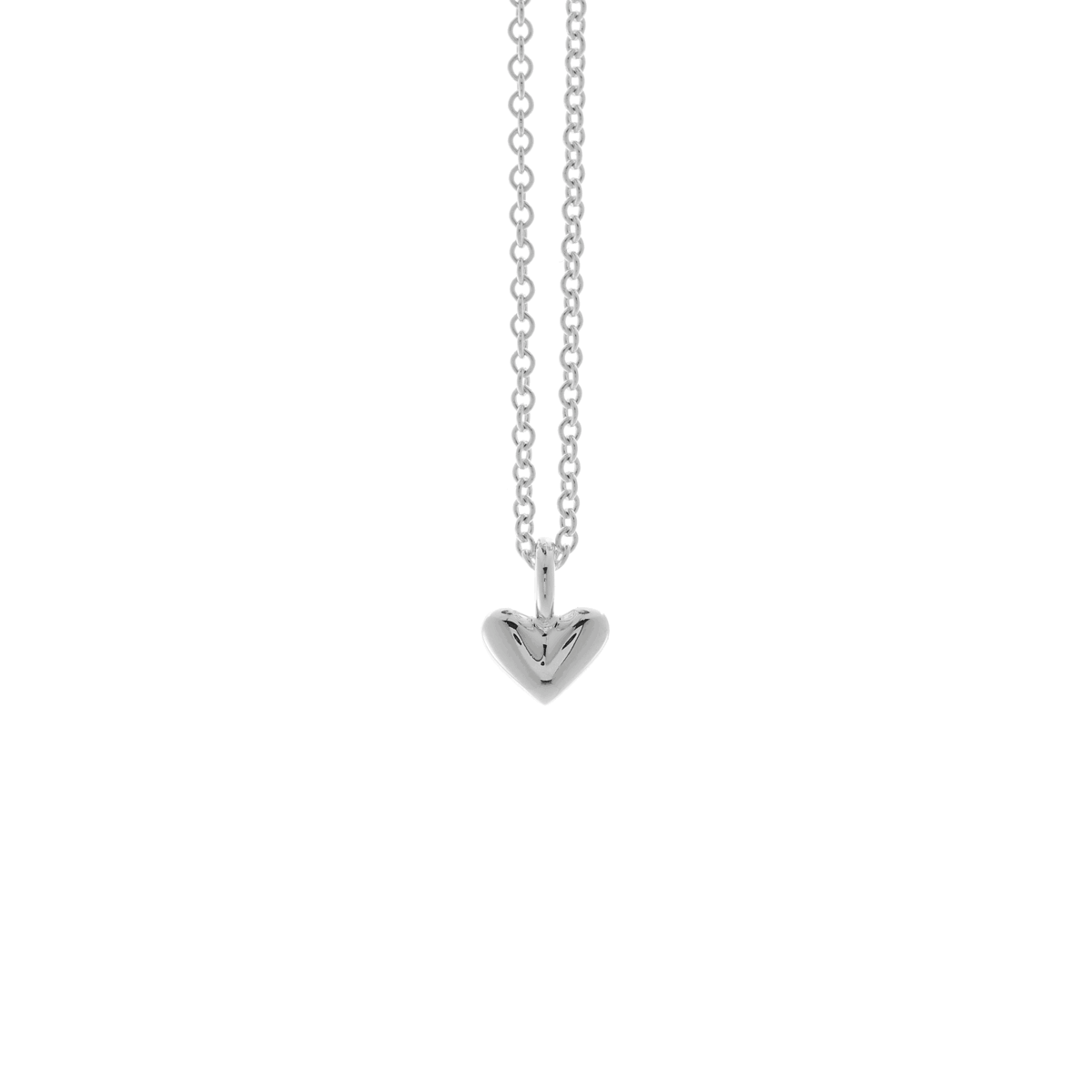 silver midi heart simple heart necklace