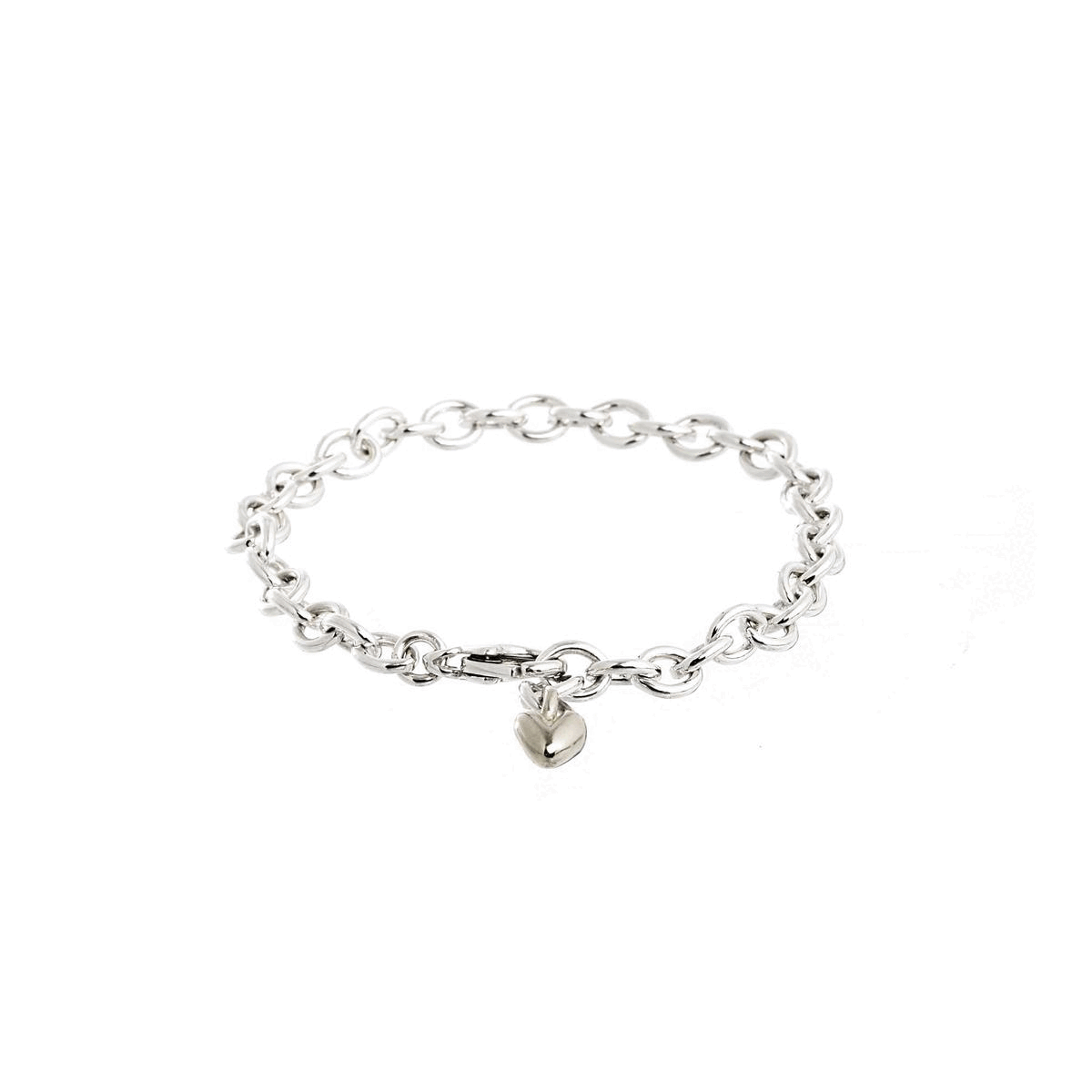 silver heart starter charm bracelet suitable for a child adjustable