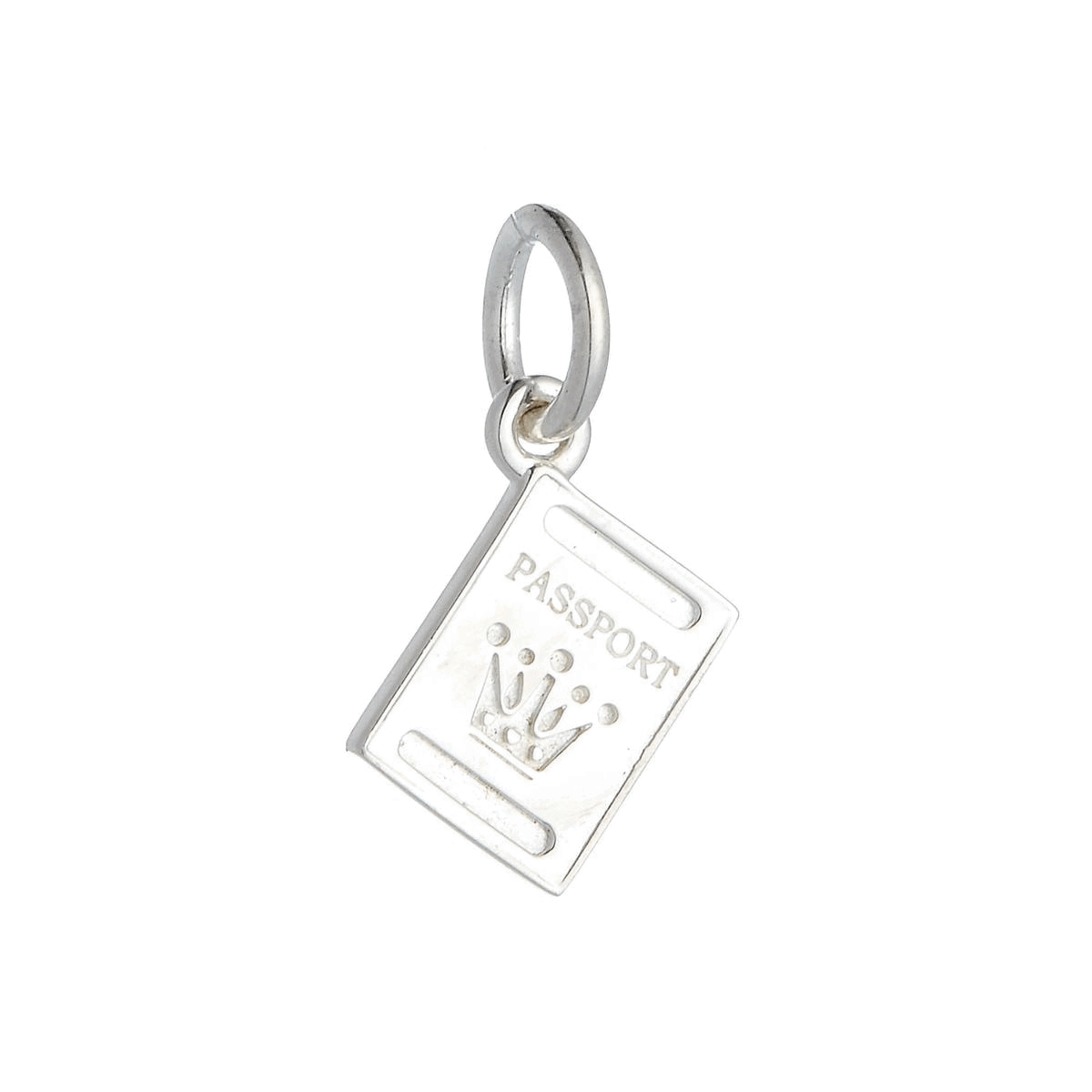 silver engraved passport charm for bracelet or necklace