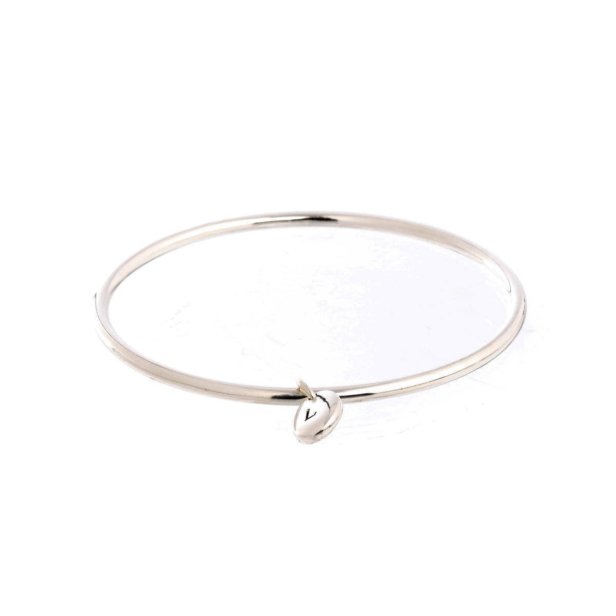 silver personalised pebble charm bangle