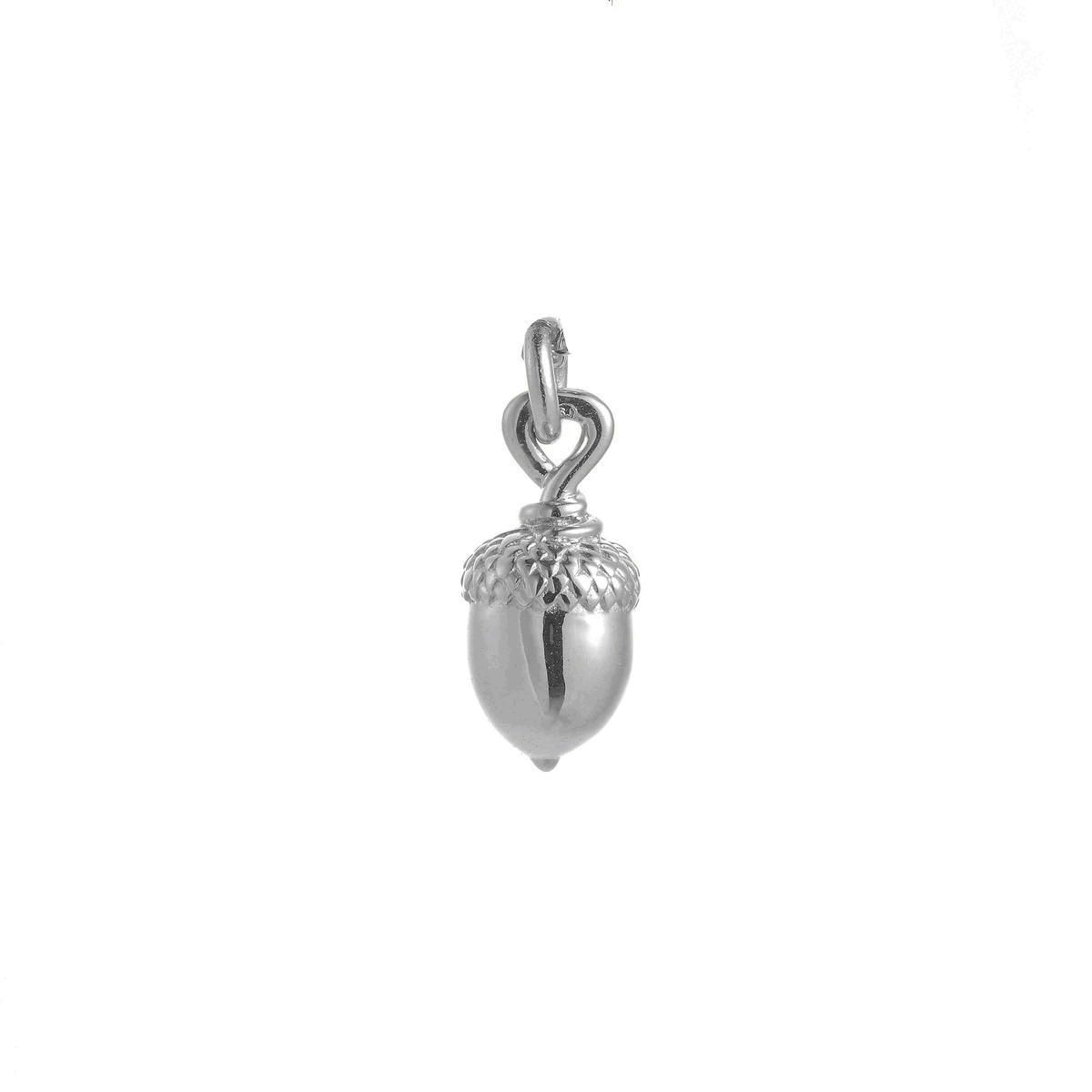 solid silver acorn charm for bracelet or necklace