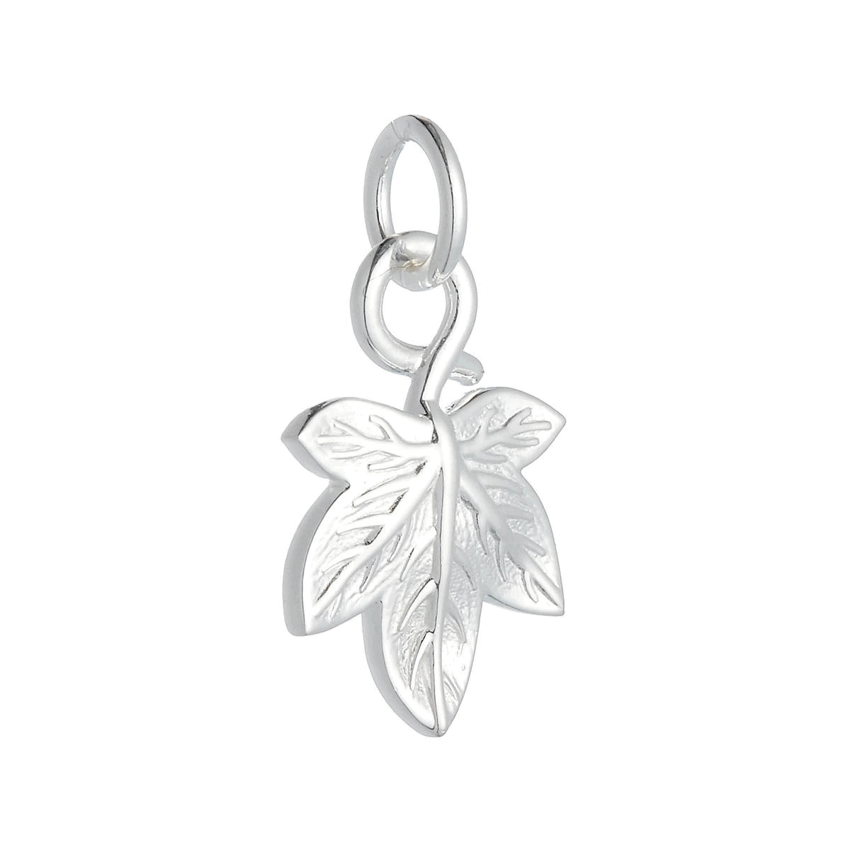 solid silver ivy leaf charm for bracelet or pendant