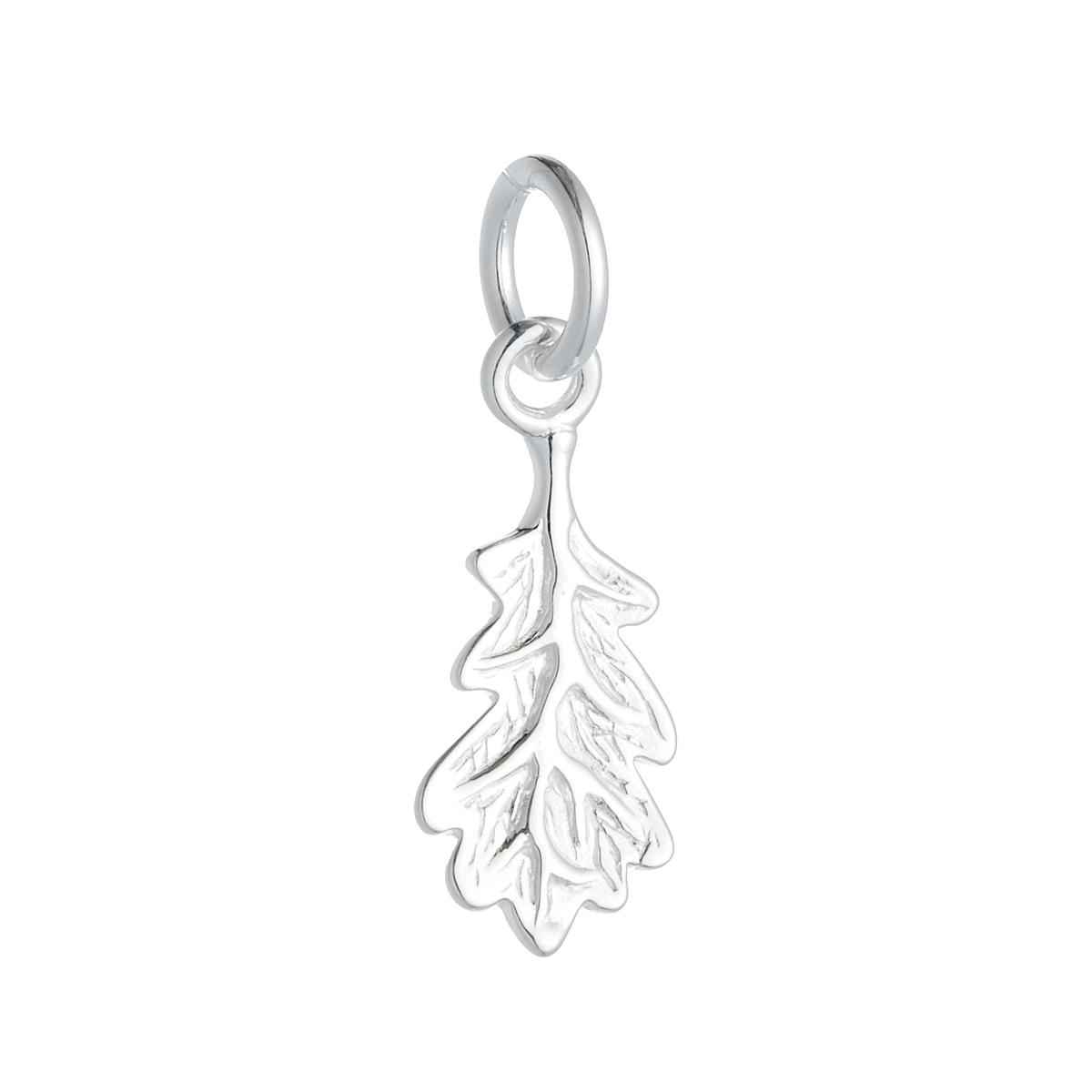 solid silver oak leaf charm for a bracelet or necklace