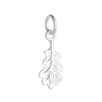 solid silver oak leaf charm for a bracelet or necklace