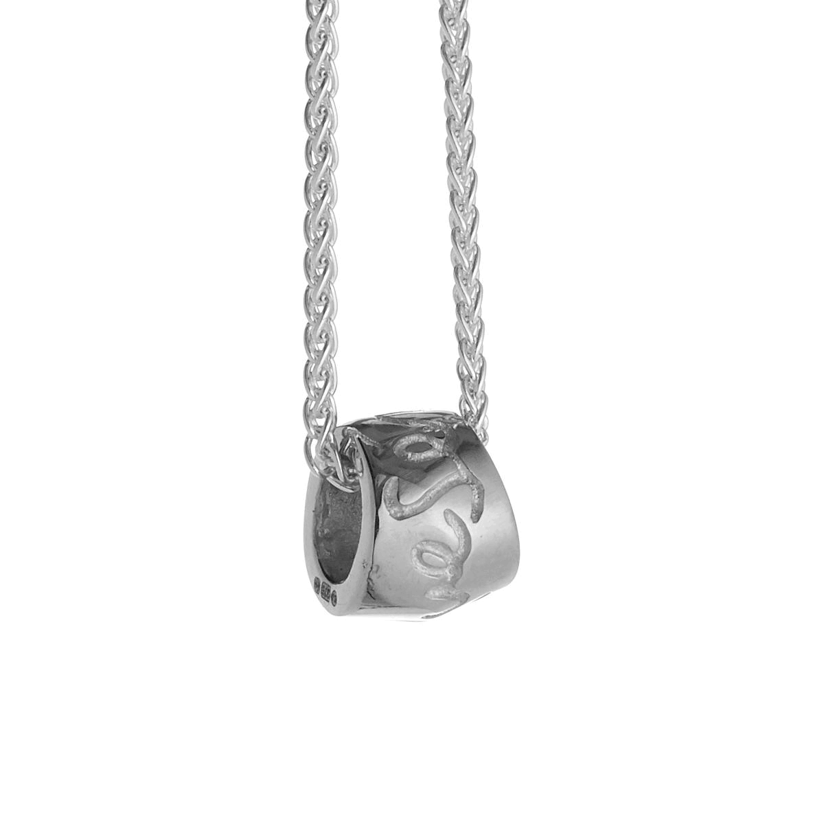 silver que sera worry bead necklace scarlett jewellery UK