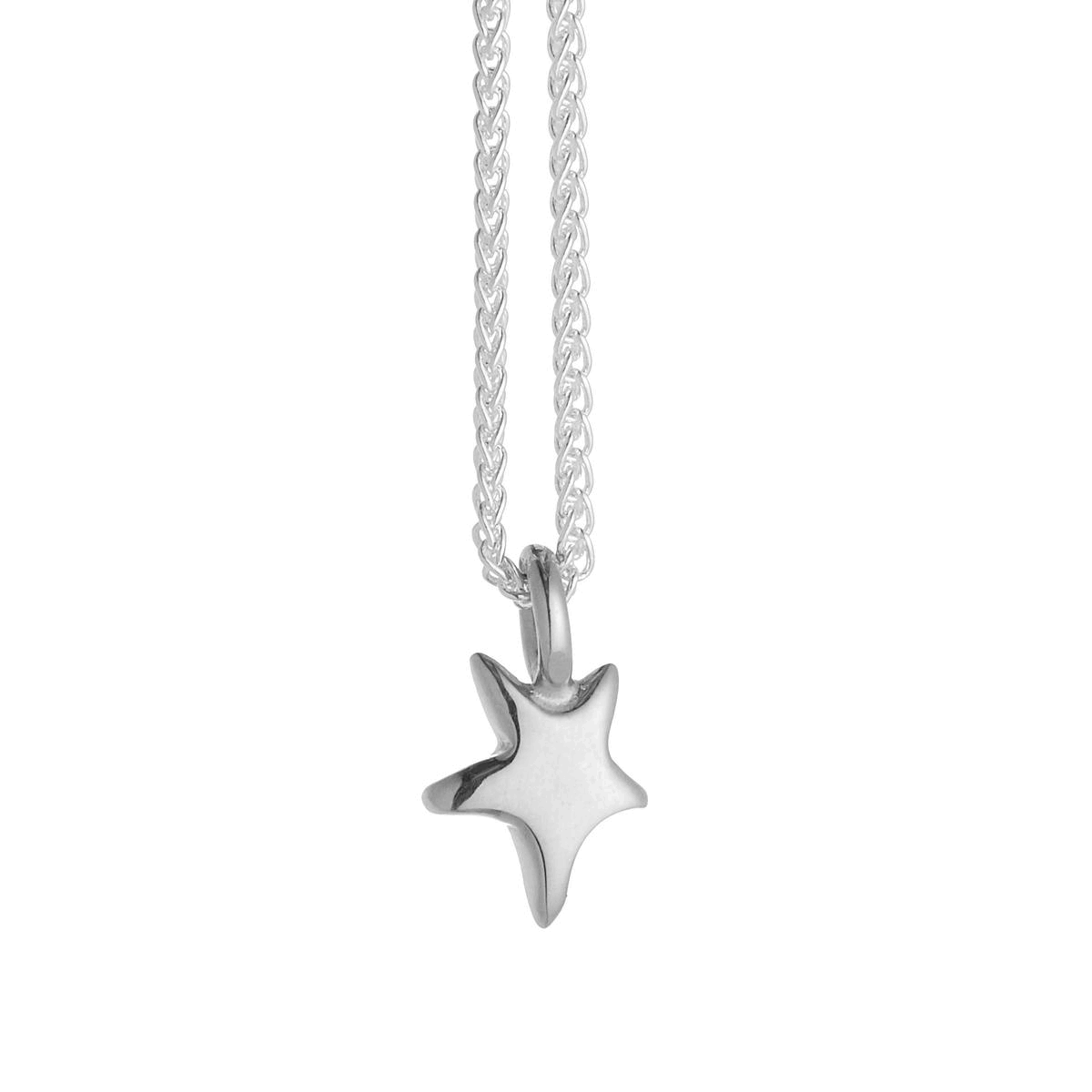 small sized organic shaped silver star pendant scarlett jewellery uk