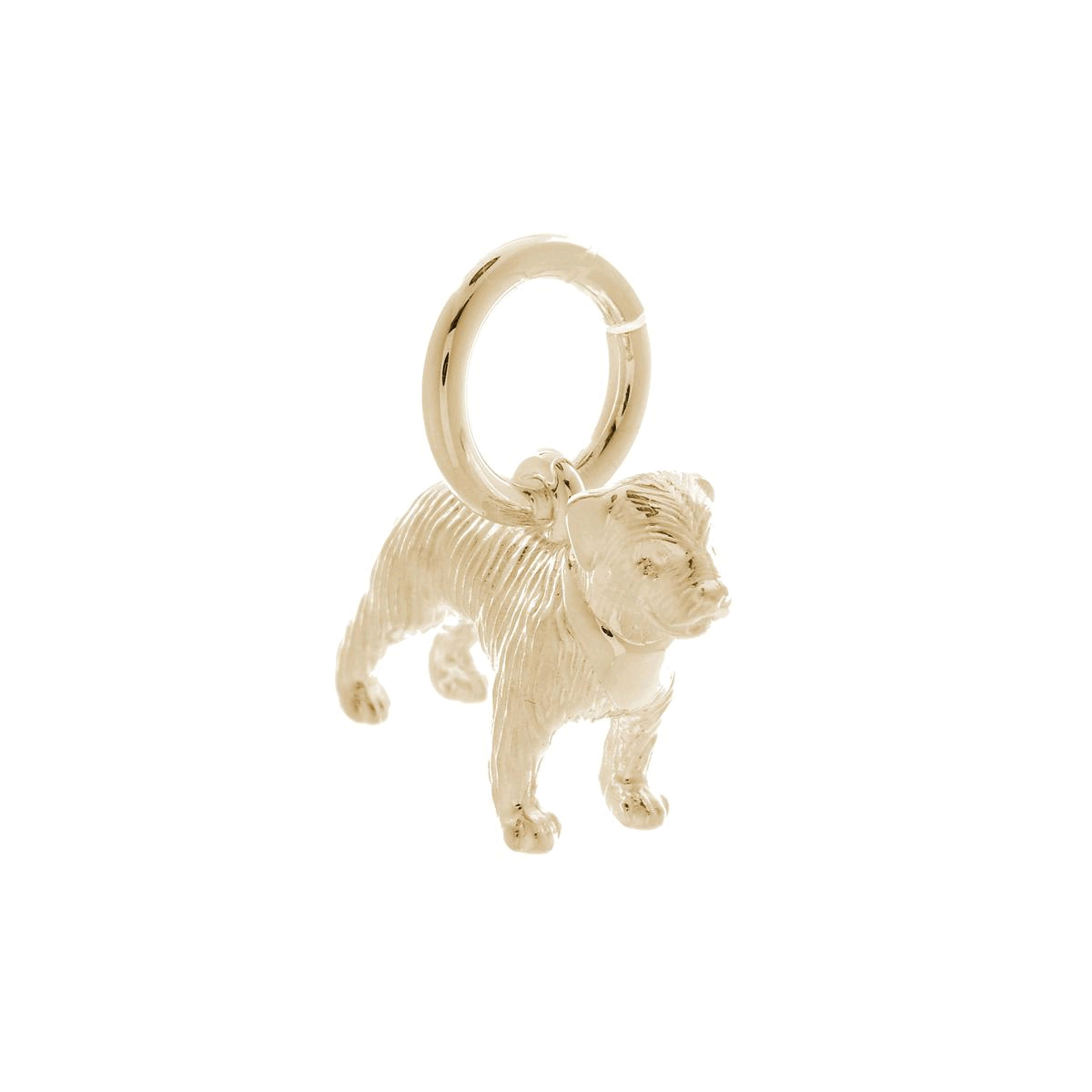solid gold 9 carat border terrier dog charm for bracelet or necklace