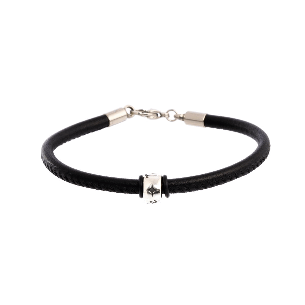 Travel Safe Silver & Italian Stitched Leather Bracelet - alternative travel gift from Off The map Brighton