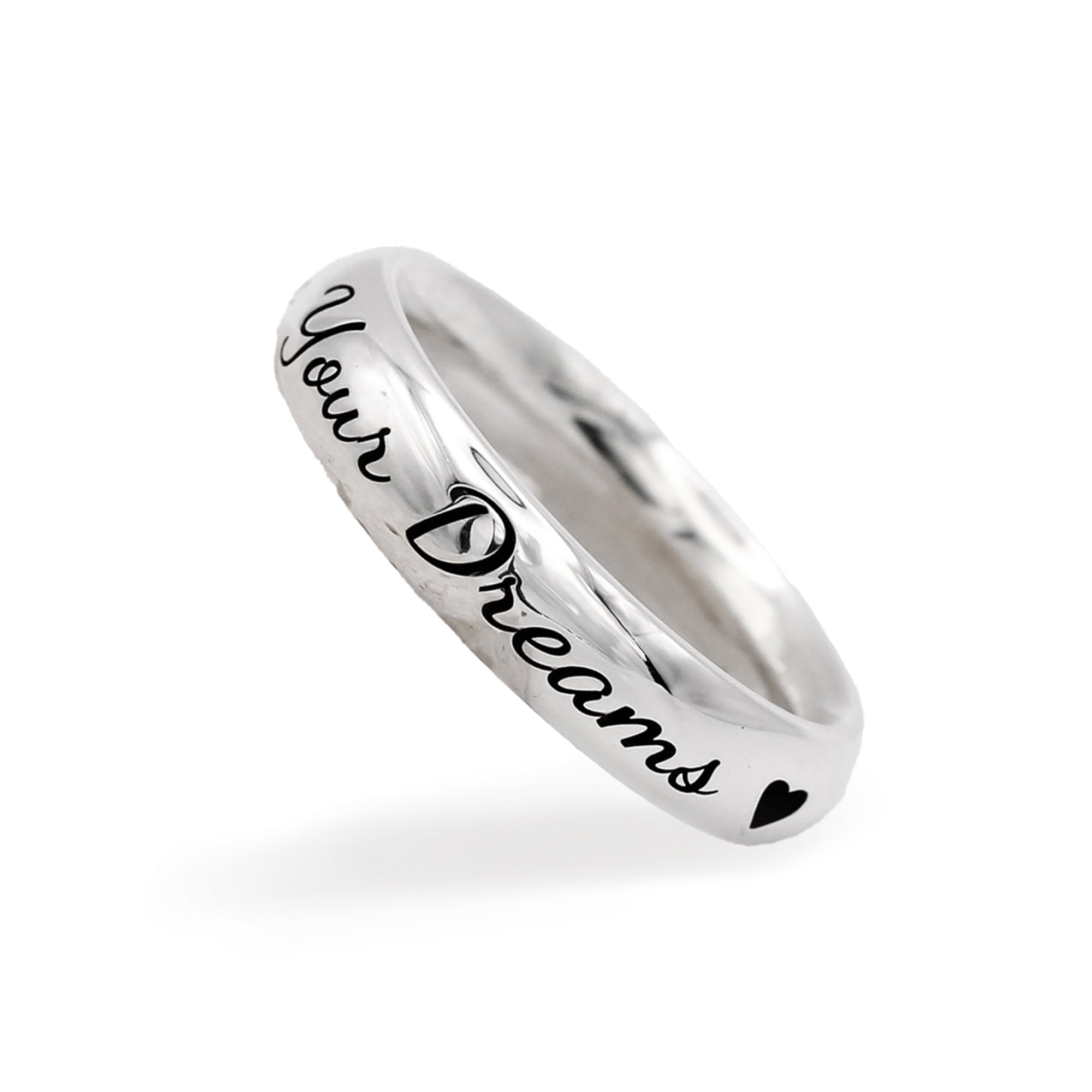 5mm wide personalised sterling silver ring