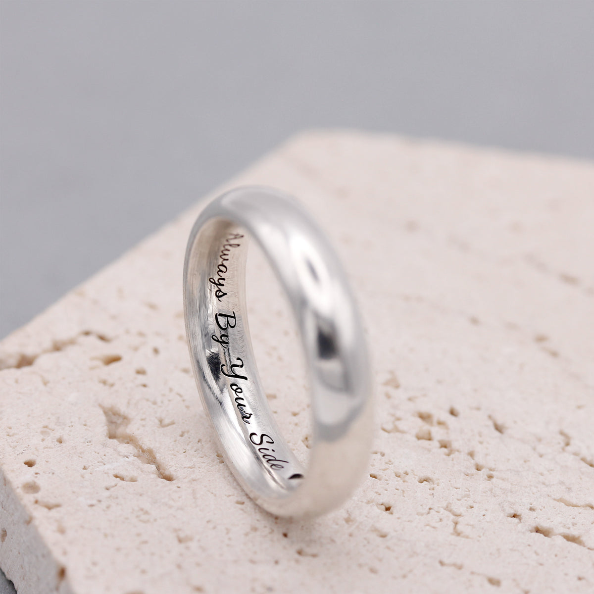 hidden message silver mens womens 5mm wide ring band