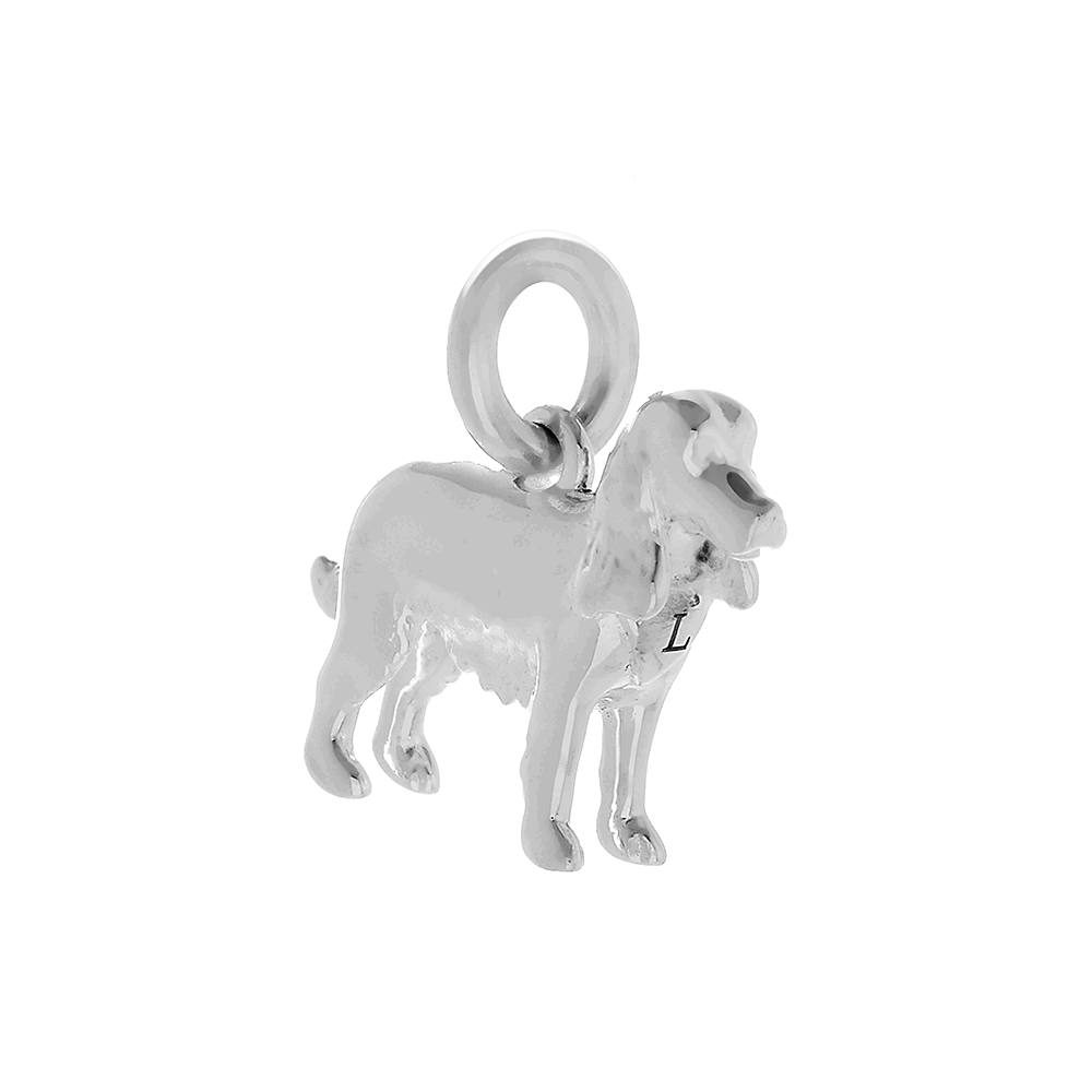 solid silver english cocker spaniel dog charm for necklace or bracelet