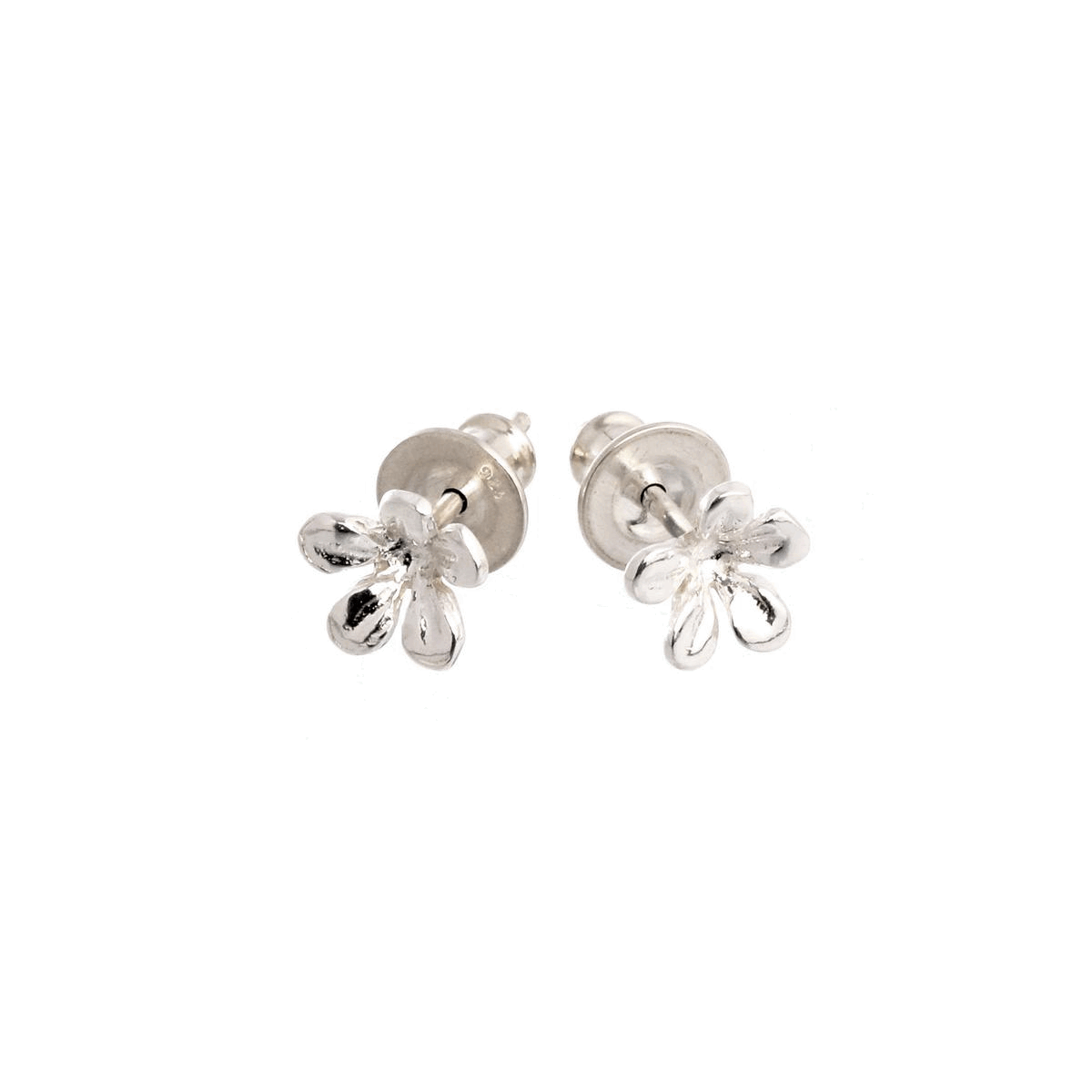 small jasmine flower stud earrings in sterling silver