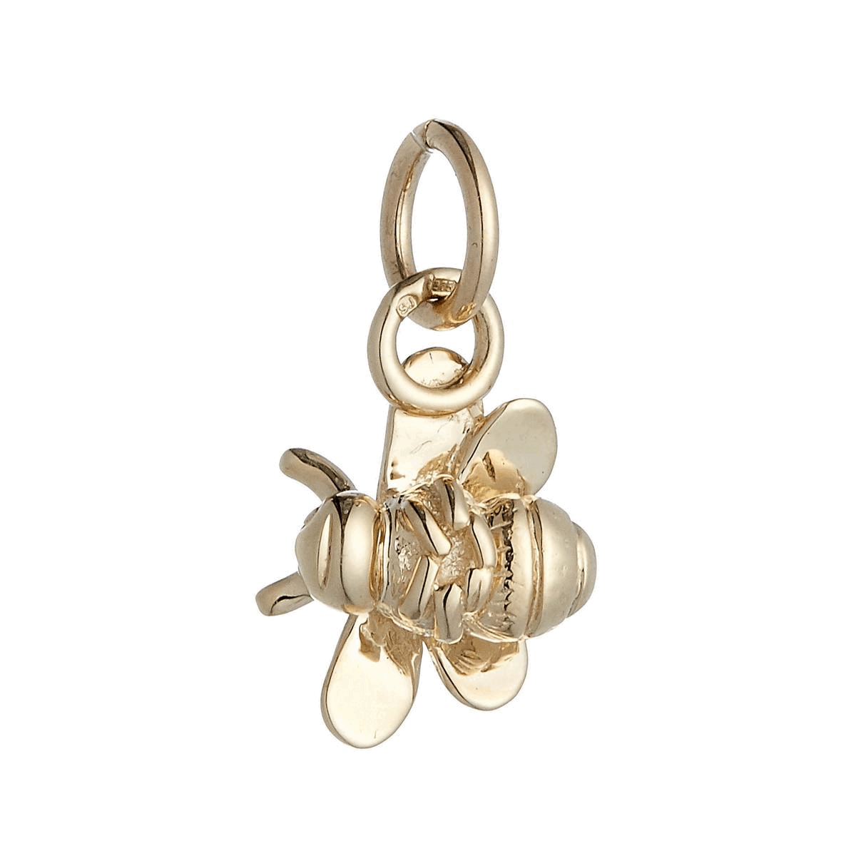 solid gold bumble bee charm pendant
