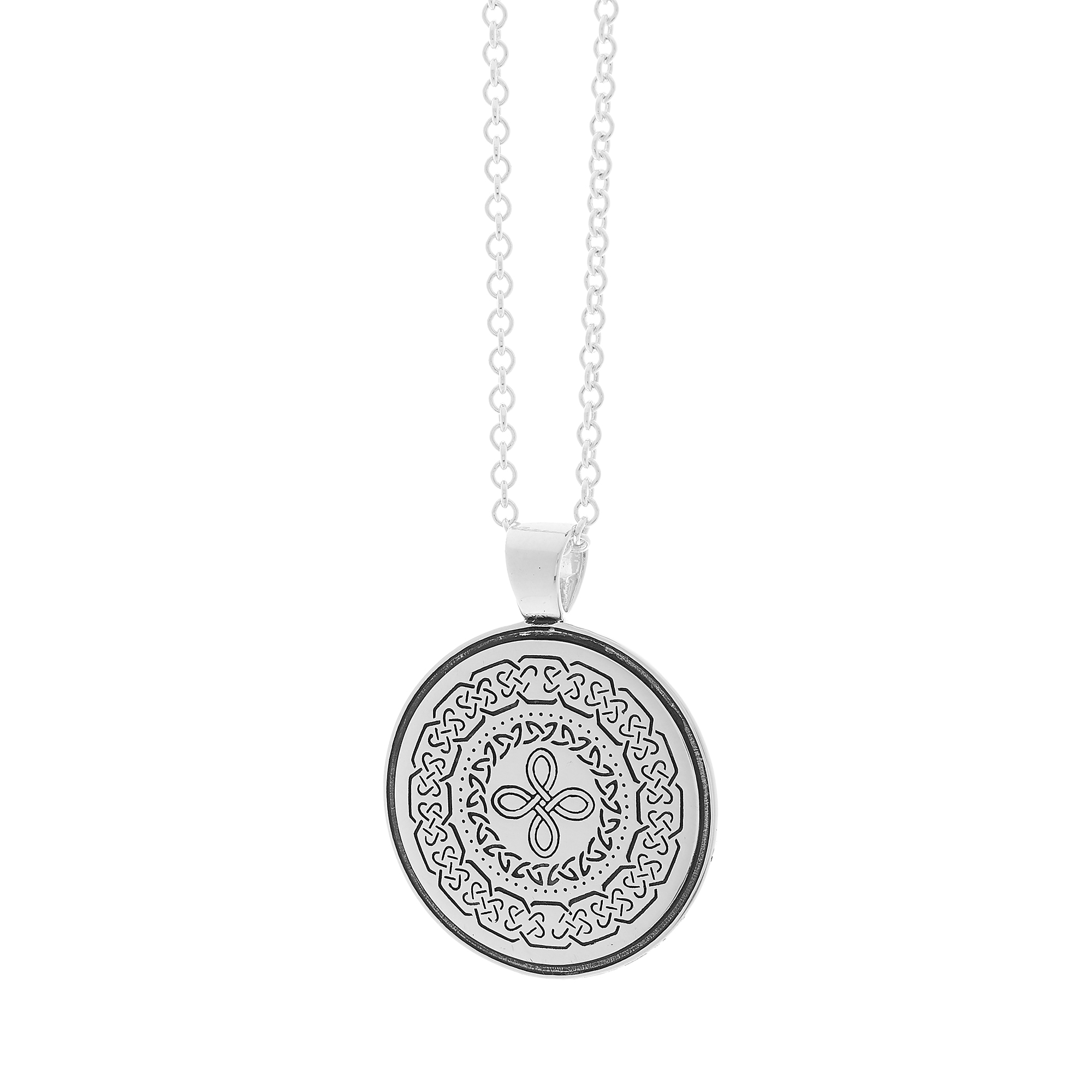 Silver Celtic Knot Mandala Pendant - Elegant Journey Companion