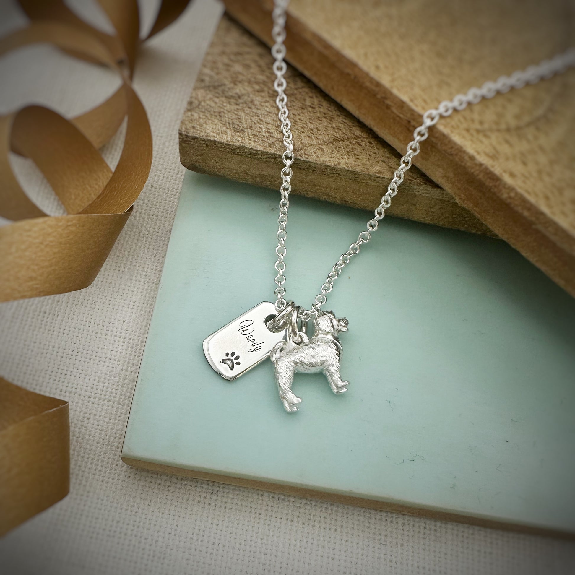 personalised cockerpoo spaniel poodle cross necklace cockerdoodle pendant