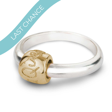 Que Sera Silver & Solid Gold Charm Ring