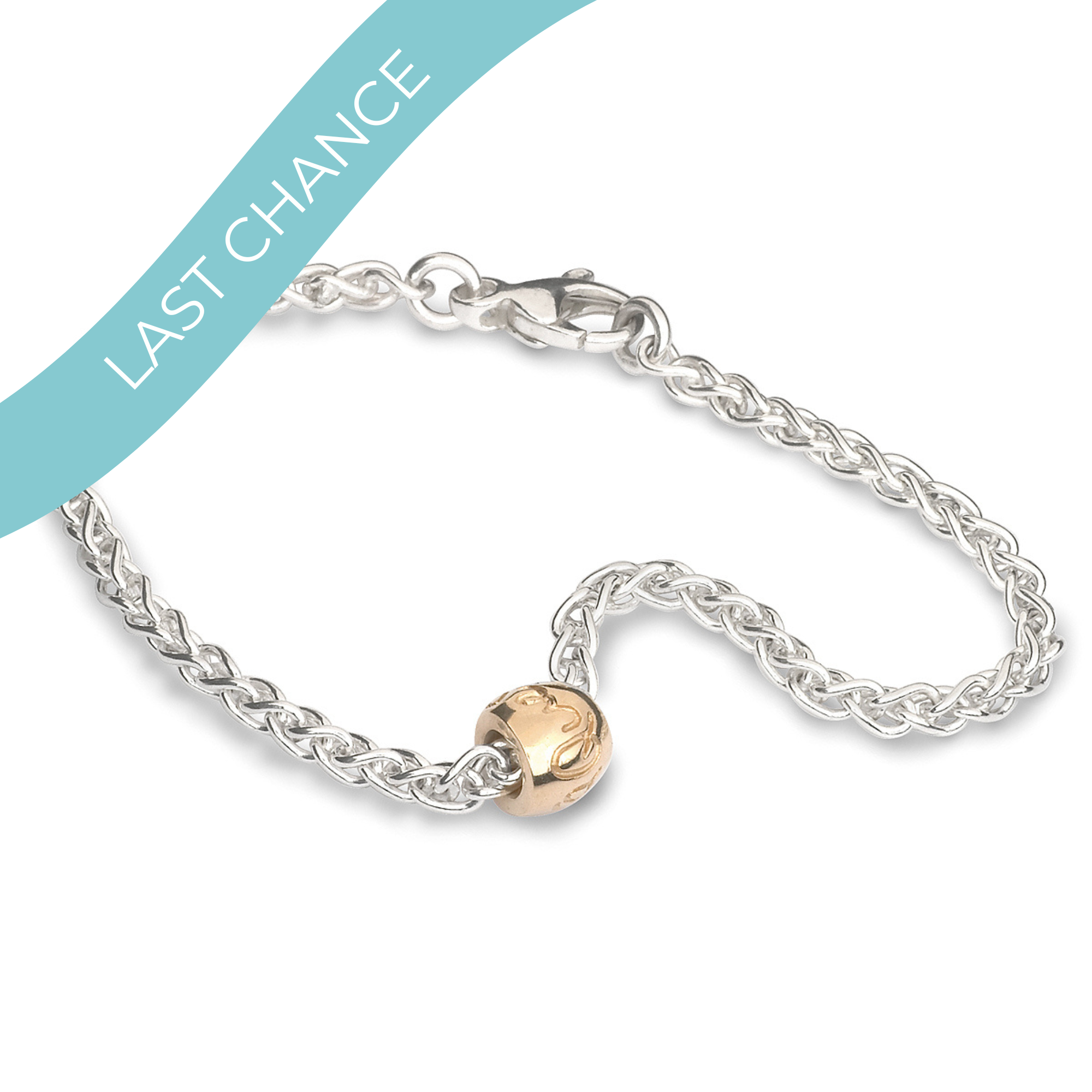 Que Sera Silver & Solid Gold Bracelet