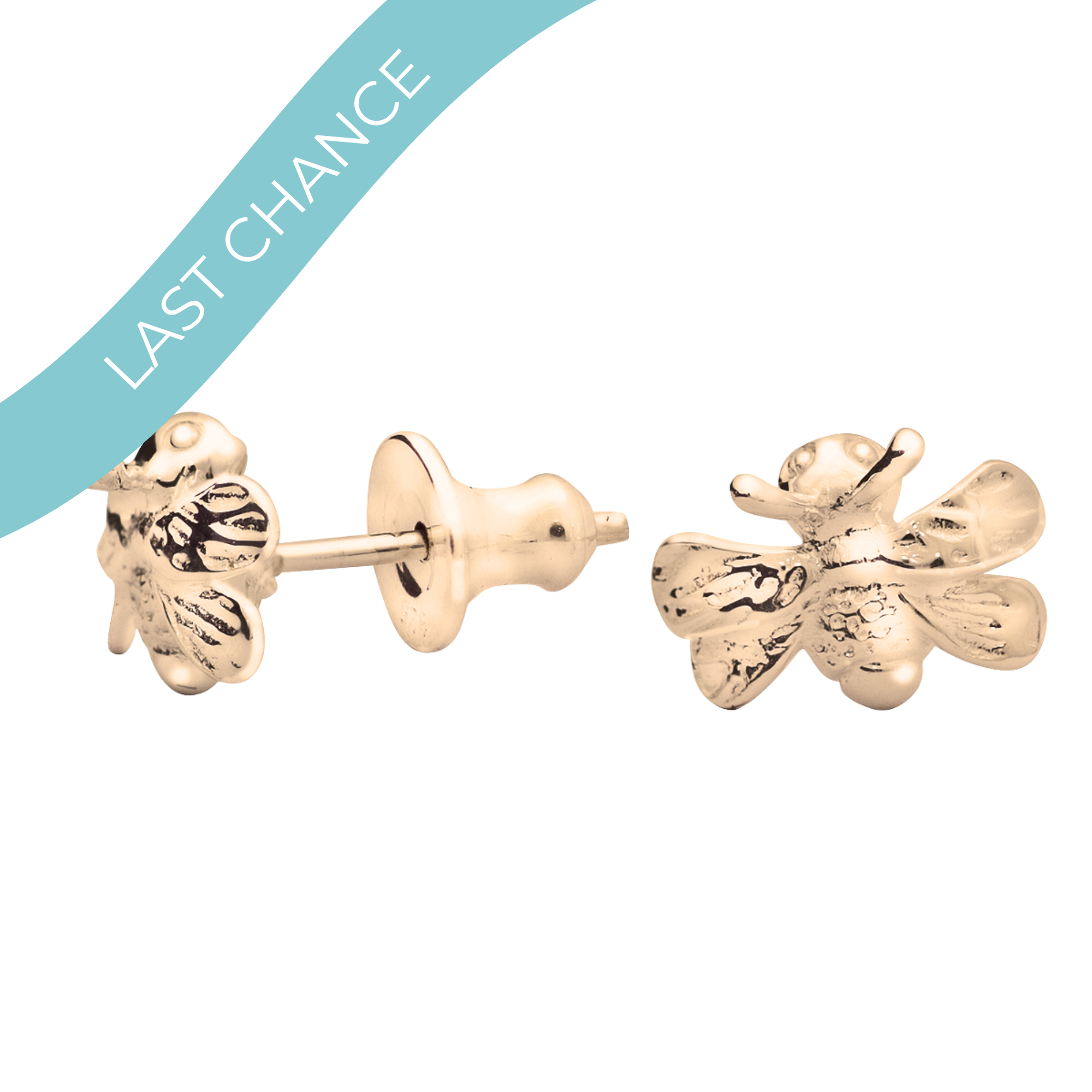 Bumble Bee Solid Gold Stud Earrings
