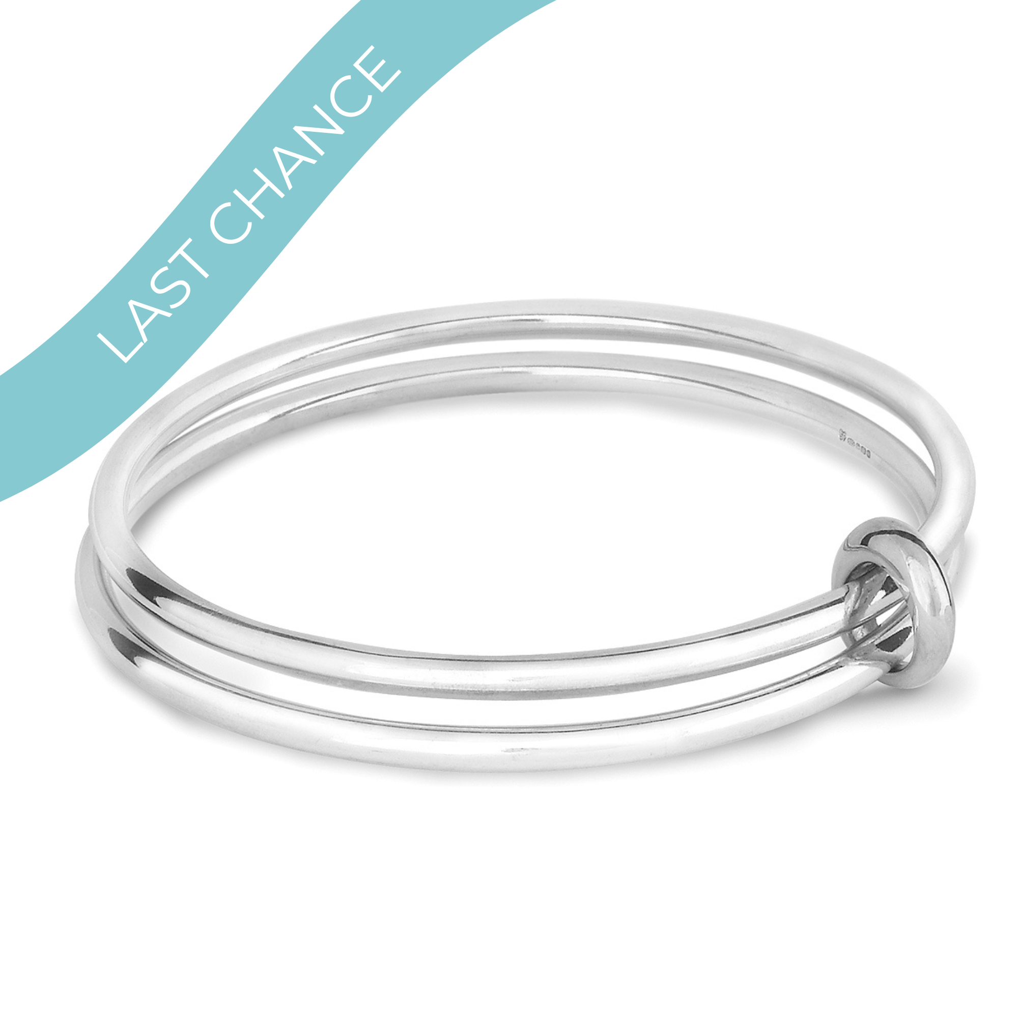 Eclipse Silver Double Bangle