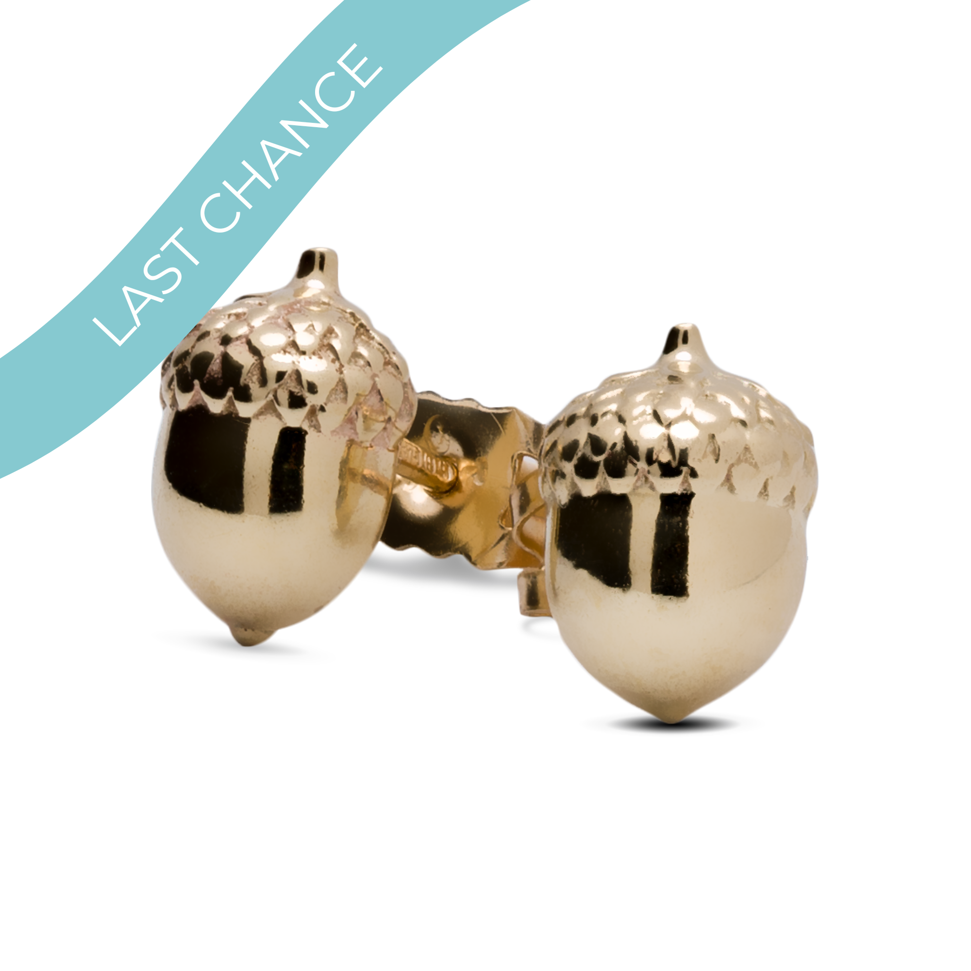 Acorn Solid Gold Stud Earrings