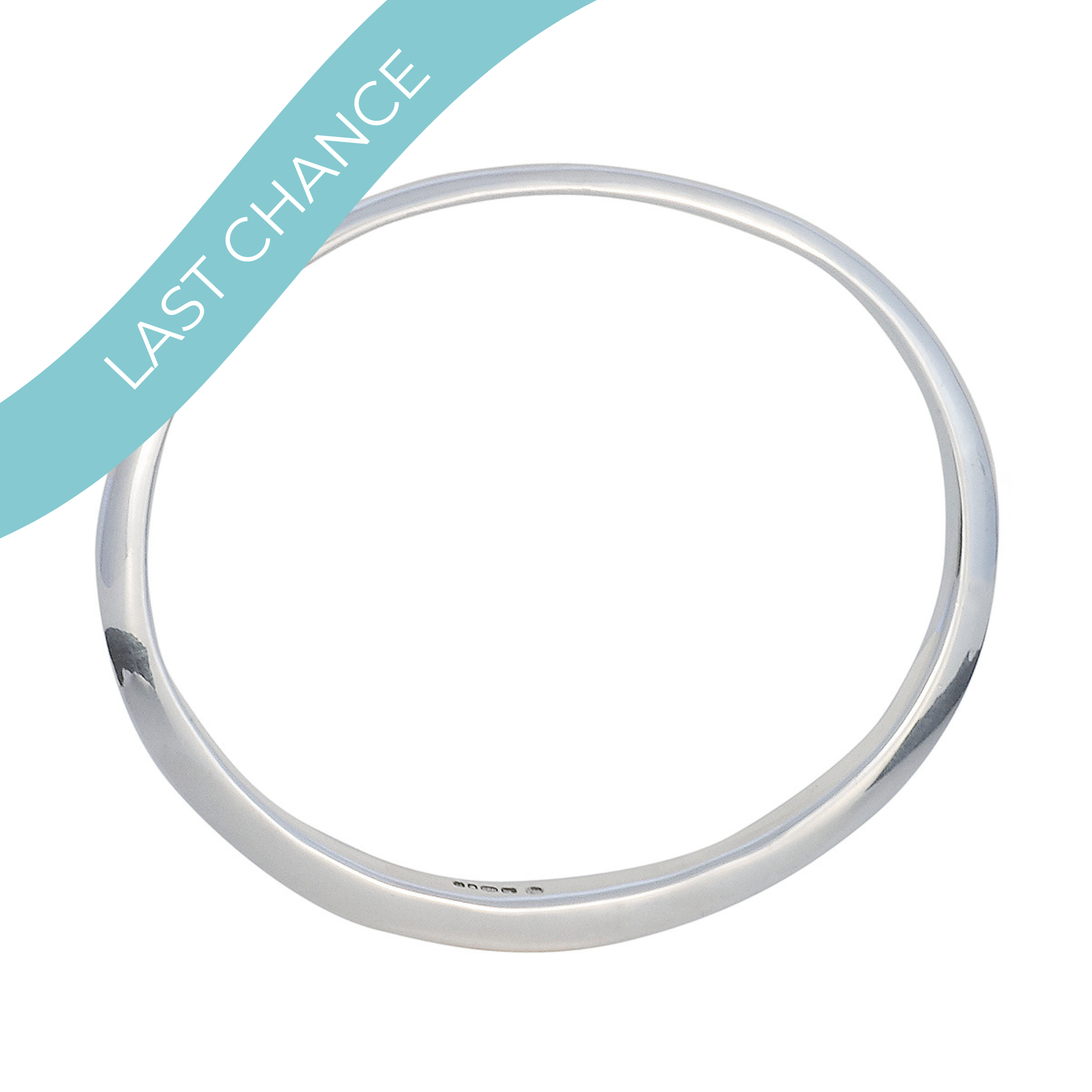 Eclipse Silver Oval Bangle