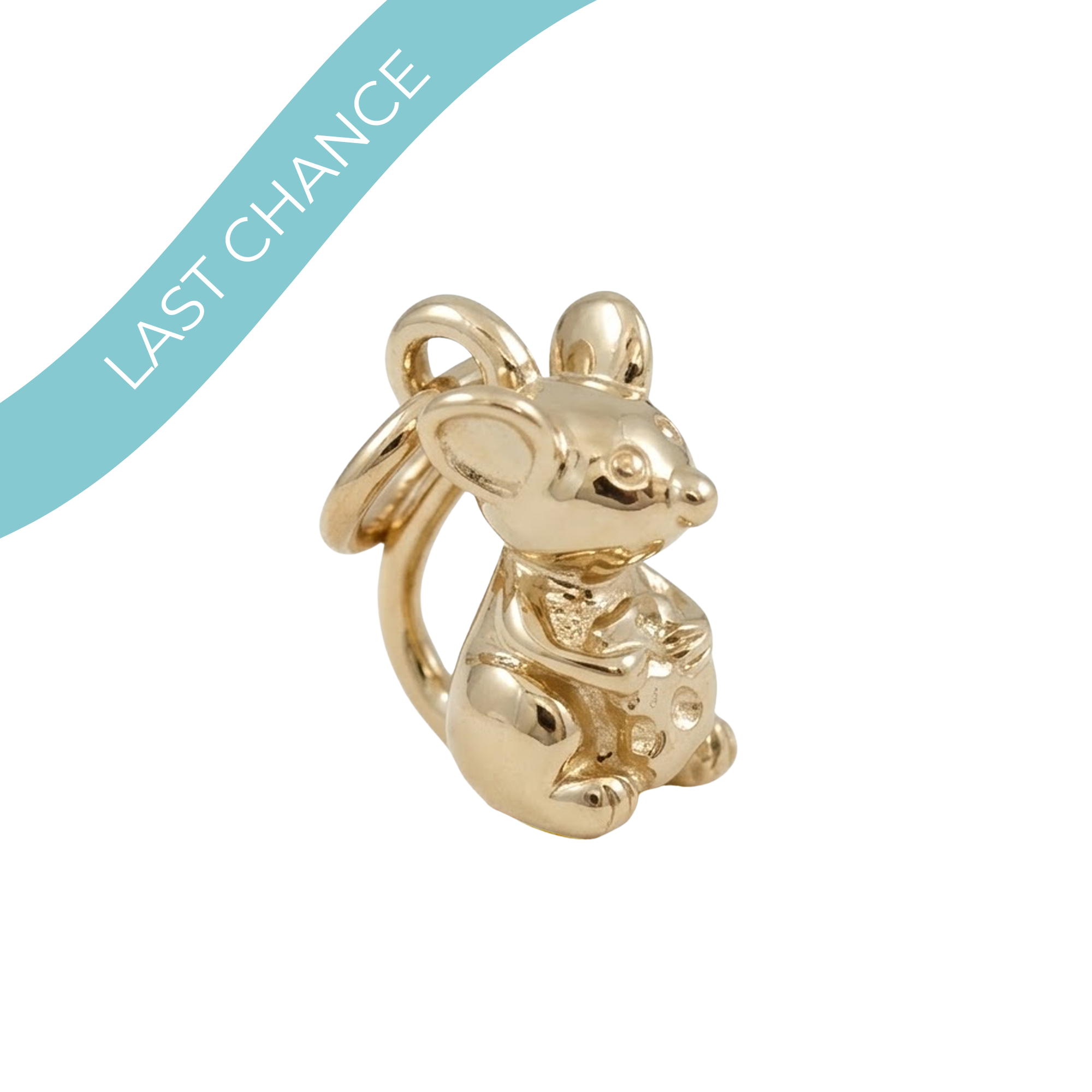 Mouse Solid Gold Charm