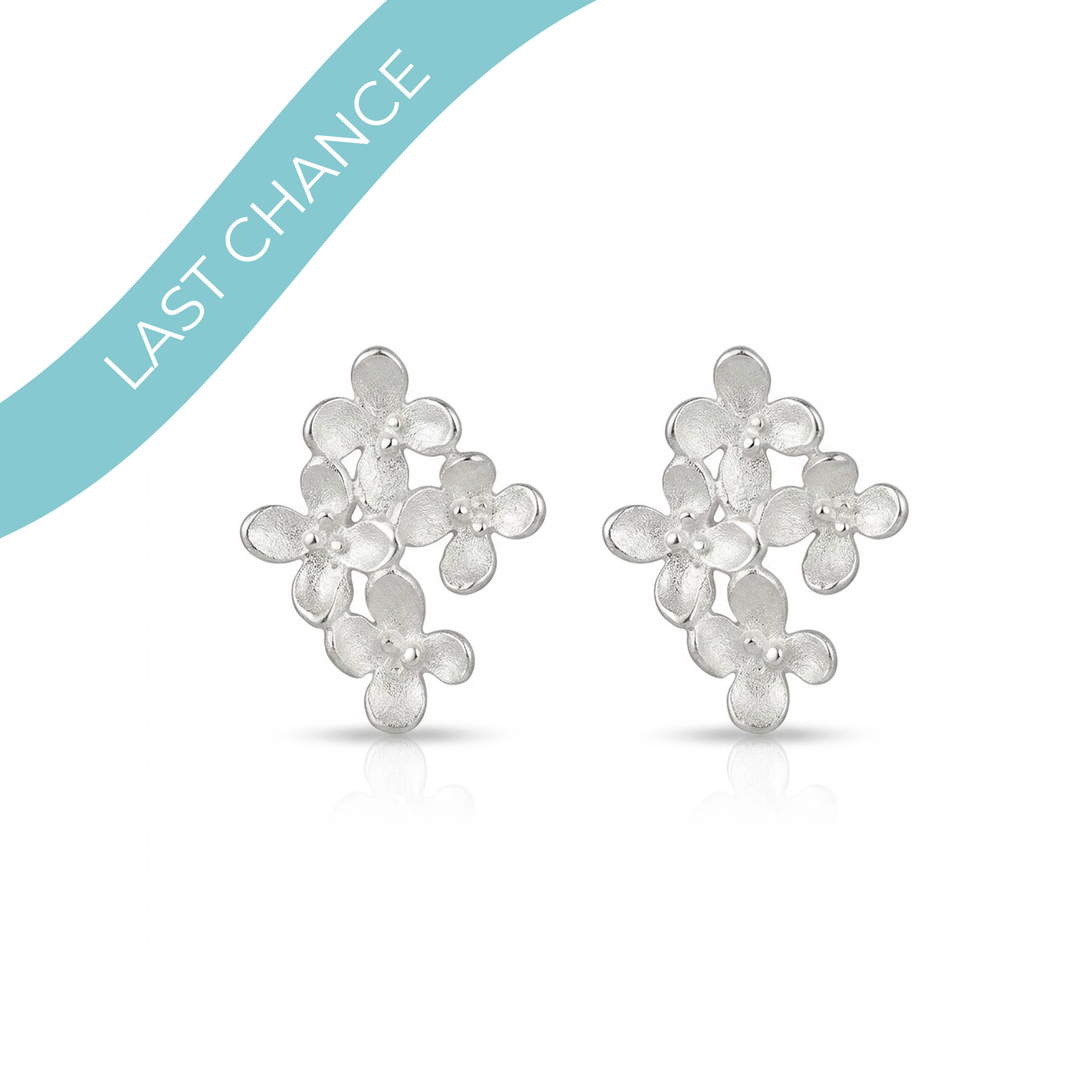 Jasmine Cluster Stud Earrings - Silver
