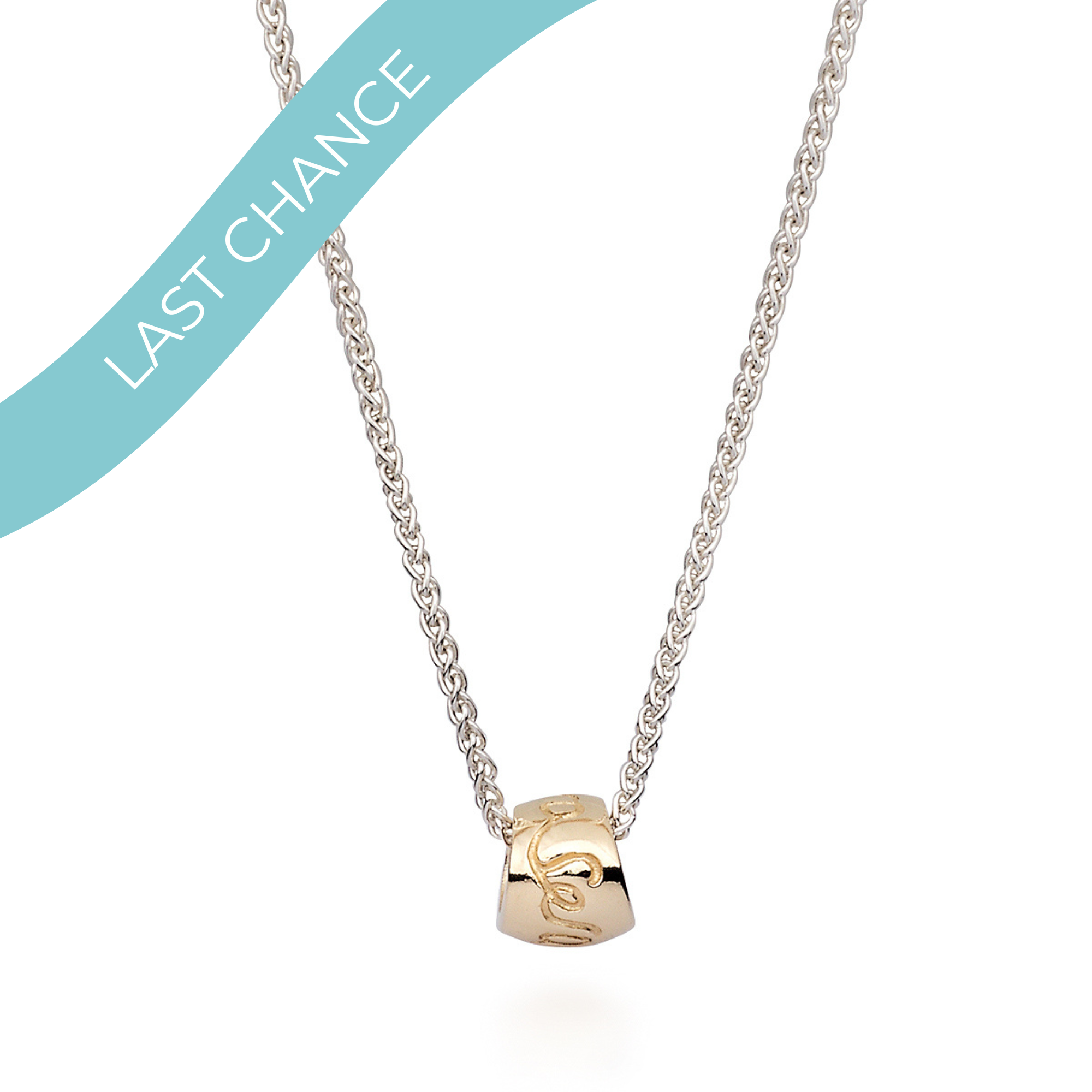 Que Sera Silver & Solid Gold Necklace