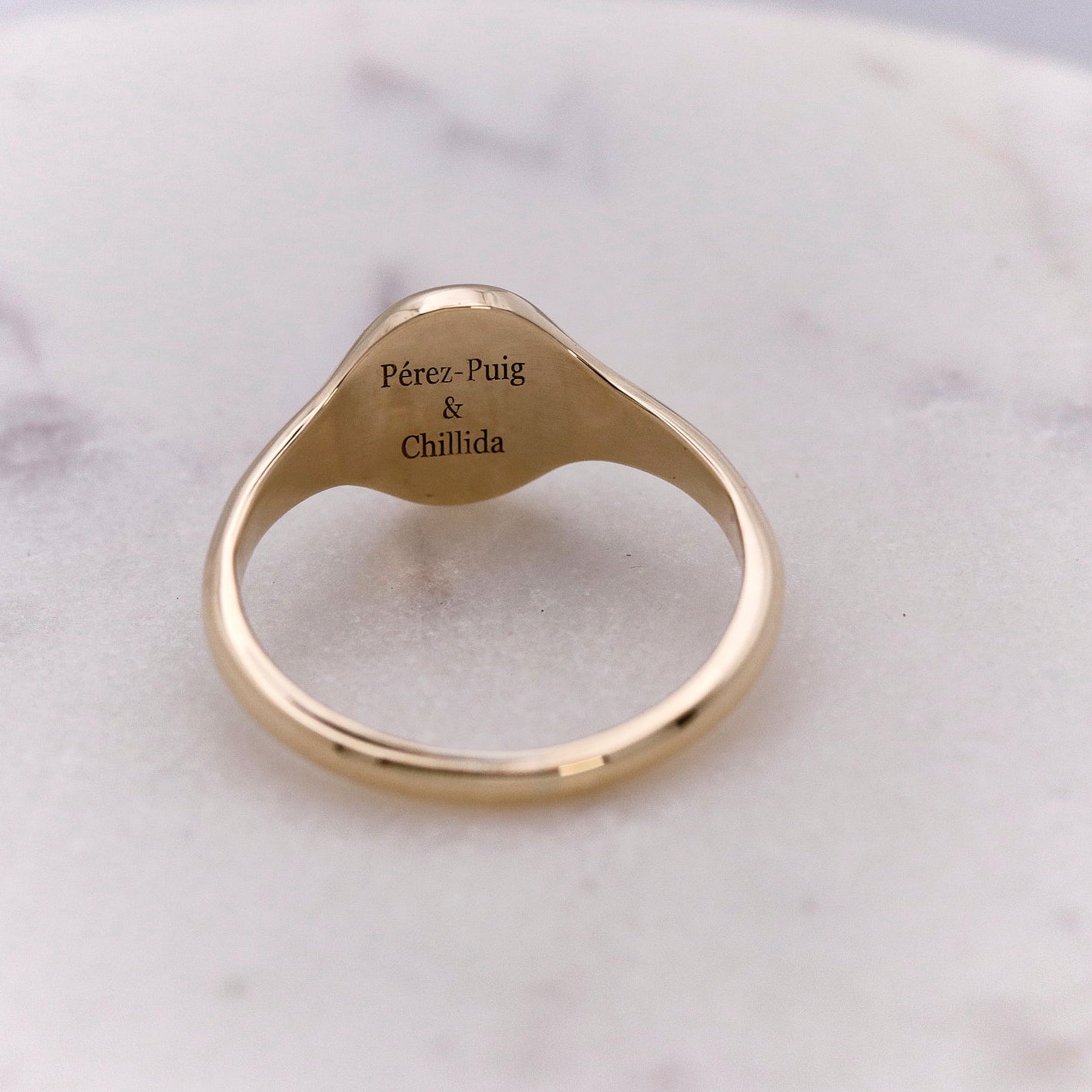 inside gold signet ring engraving